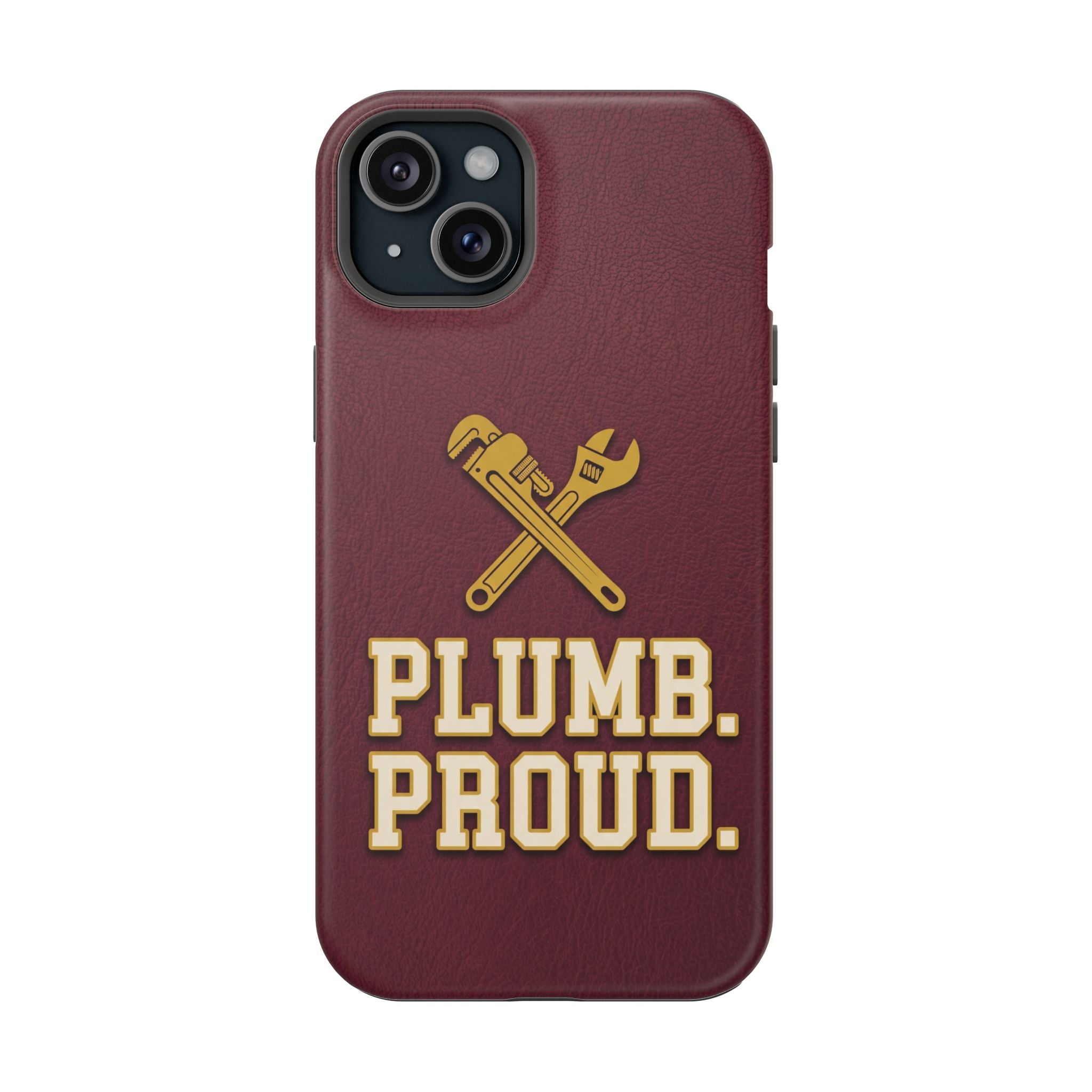 Plumb. Proud. Phone Case — Crossed Wrenches Wireless Charging Cover