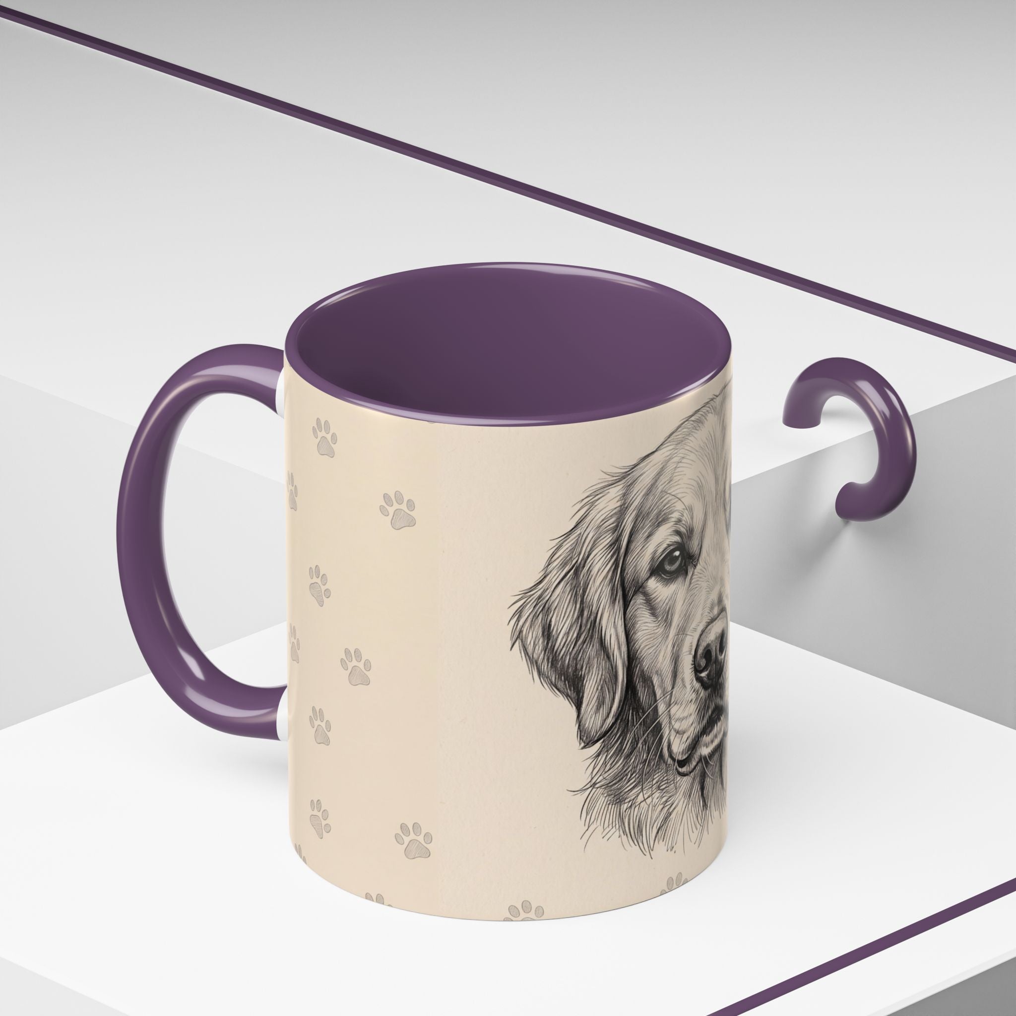 Golden Retriever Sketch Mug | Golden Retriever Lover Gift | Pencil Art Dog Coffee Mug
