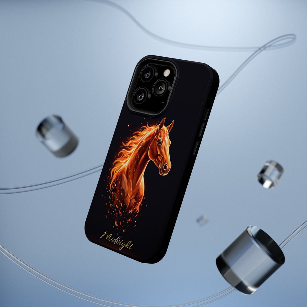 Personalized Fire & Ember Horse Phone Case — Tough Magnetic Case with Wireless Charging