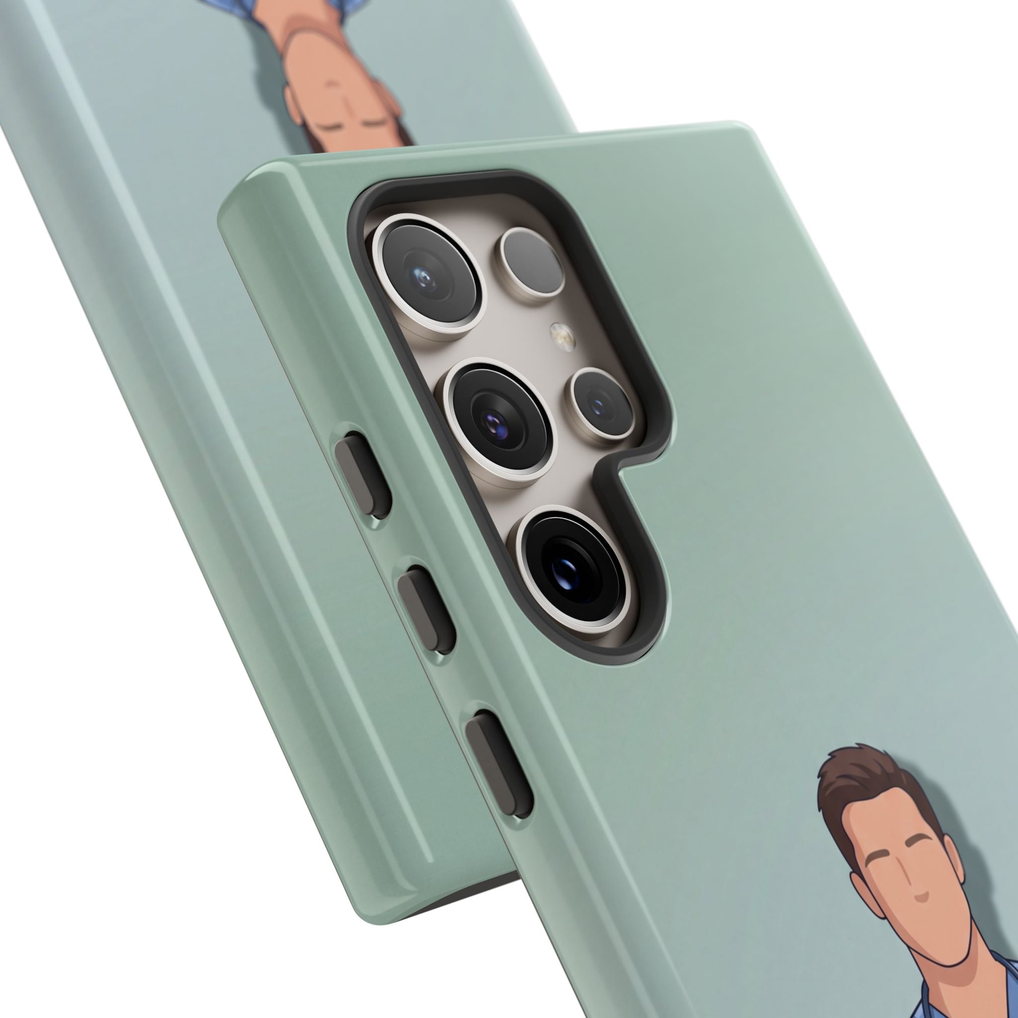 Male Nurse Phone Case | Confident Nurse in Blue Scrubs Illustration | iPhone & Samsung