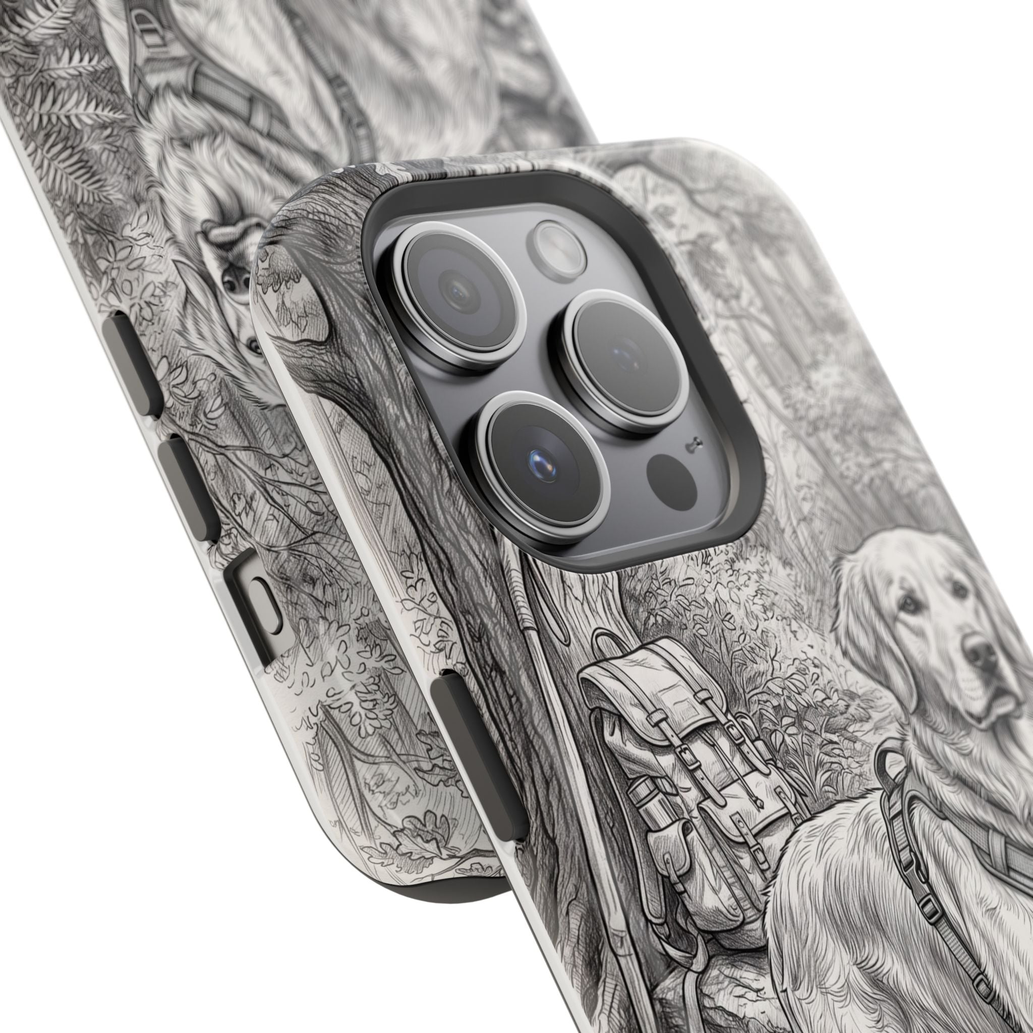 Personalized Golden Retriever Woodland Trail Phone Case — Wireless Charging Cover