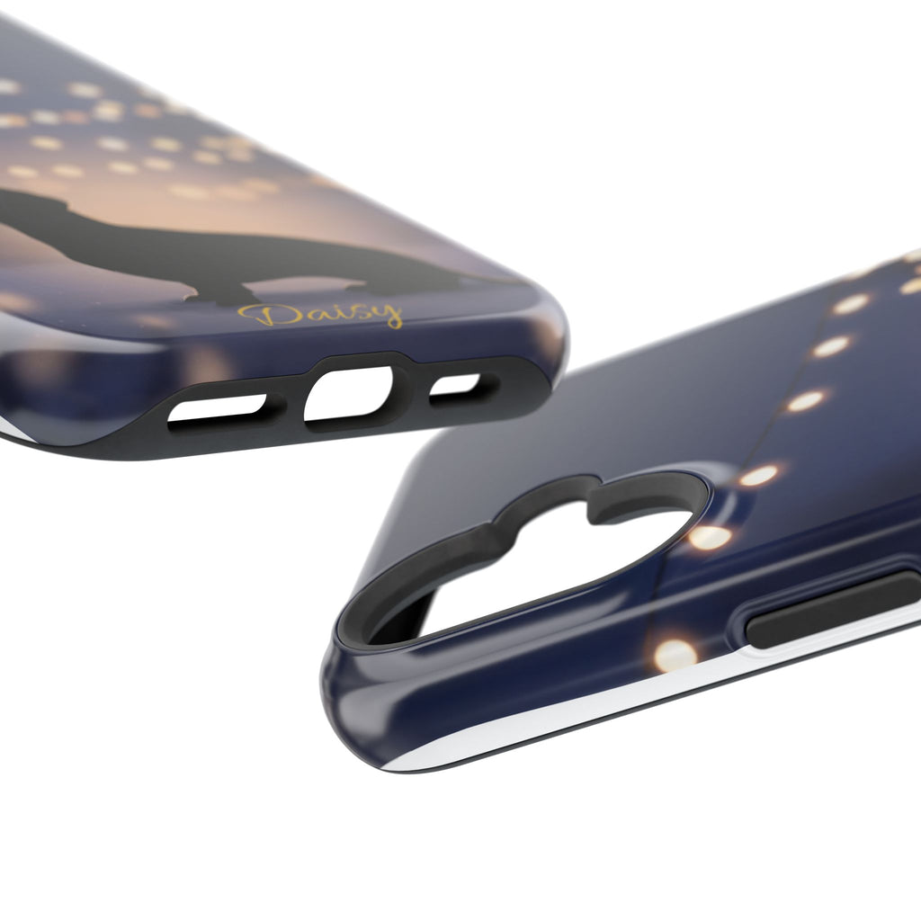 Personalized Dachshund Fairy Lights Phone Case — Wireless Charging Cover