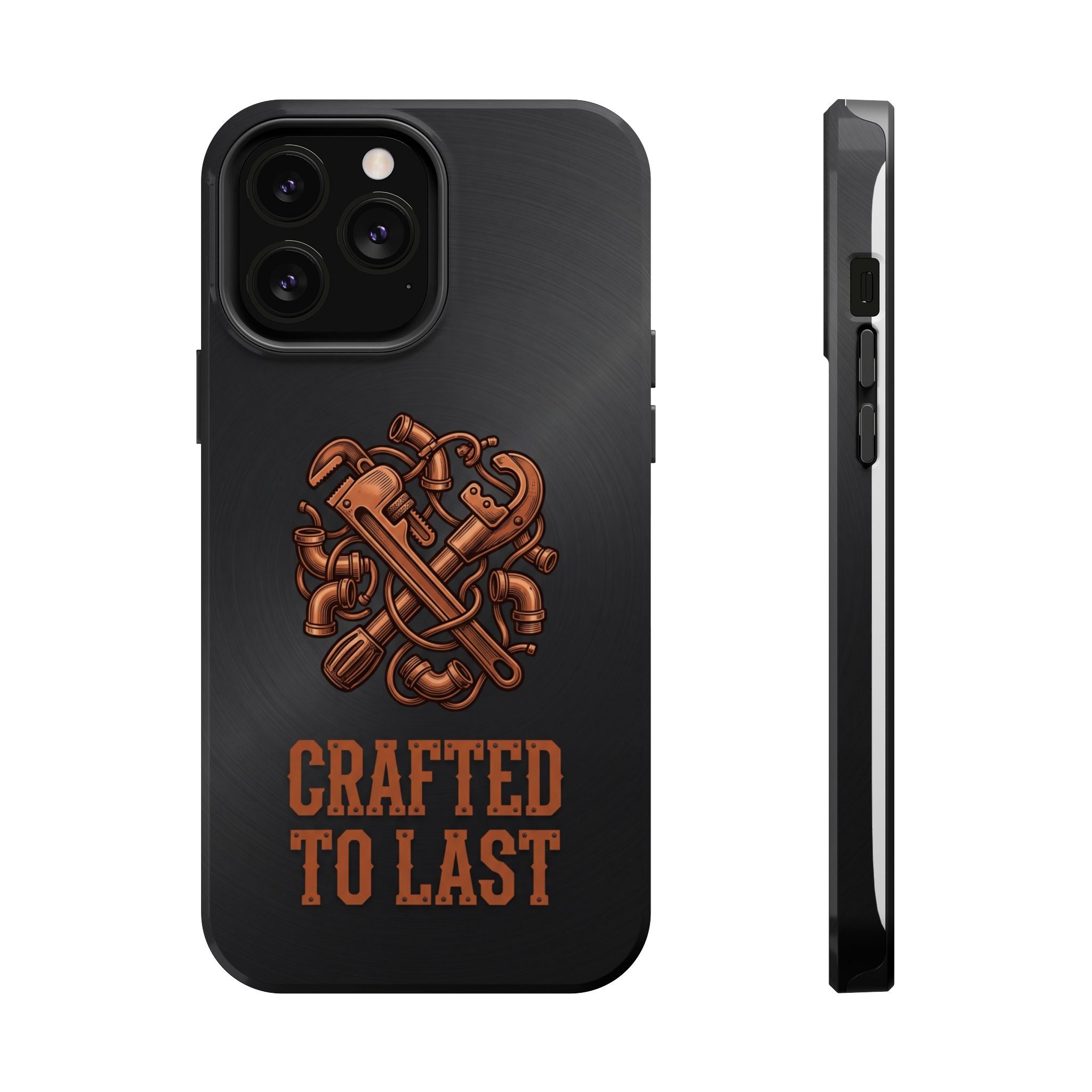 Crafted to Last Phone Case — Crossed Wrenches Wireless Charging Cover