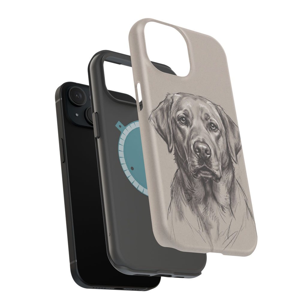 Charcoal Sketch Labrador Phone Case — Tough Magnetic Case with Wireless Charging
