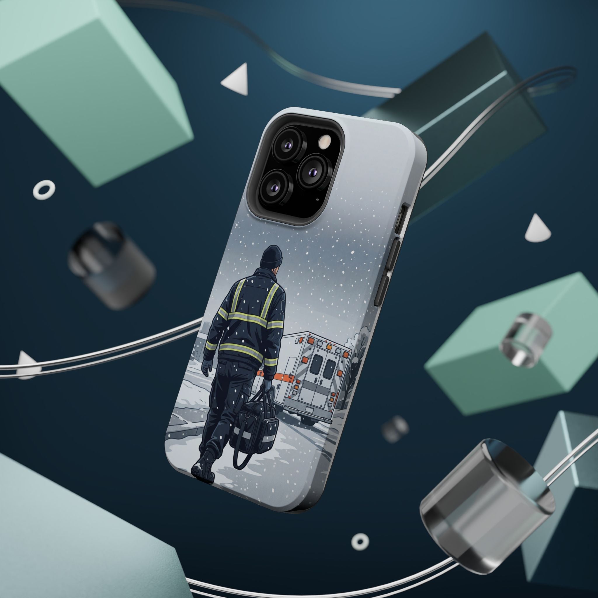 Bold Paramedic/EMT Portrait Phone Case — Magnetic Wireless Charging Cover
