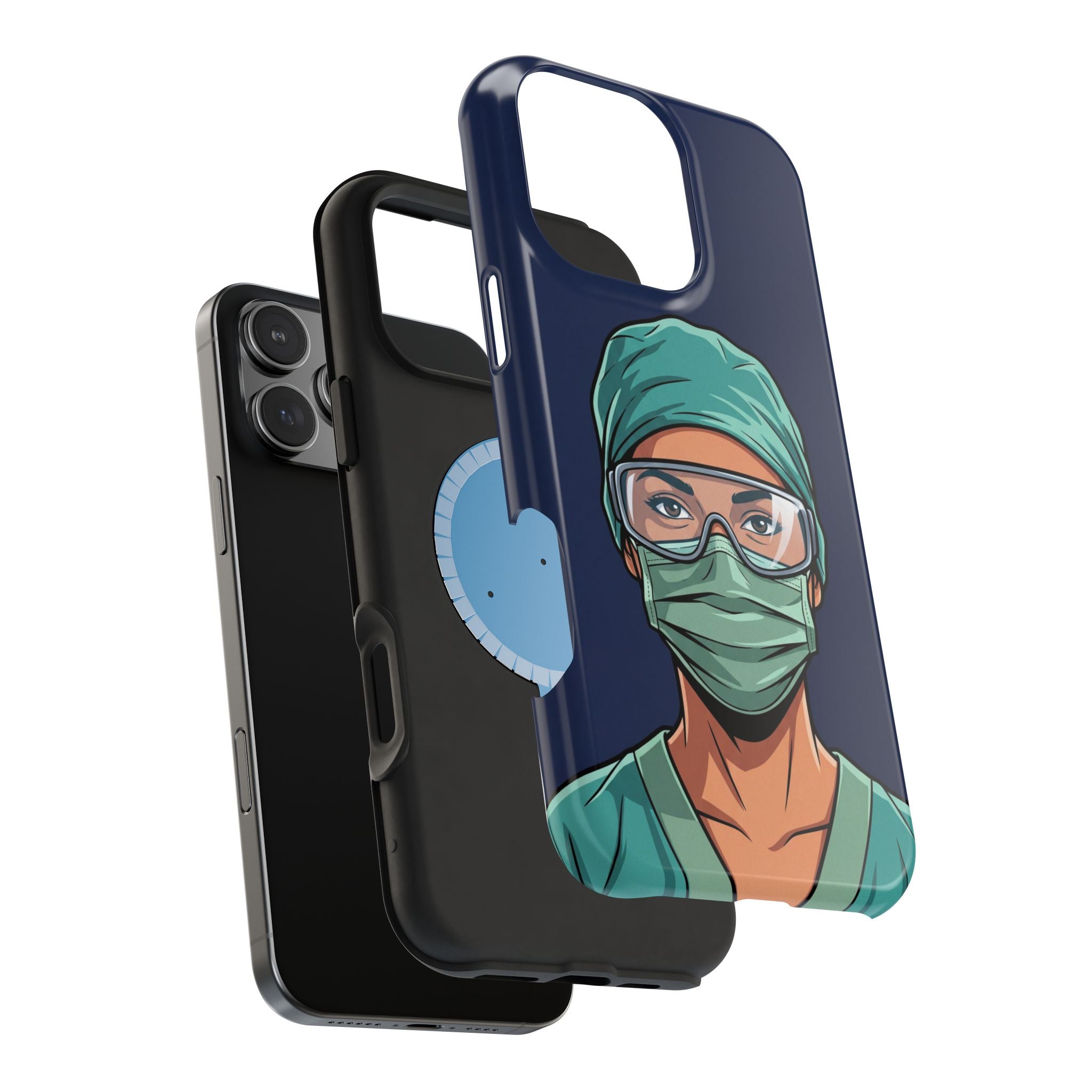 Bold Nurse Portrait Phone Case — Magnetic Wireless Charging Cover