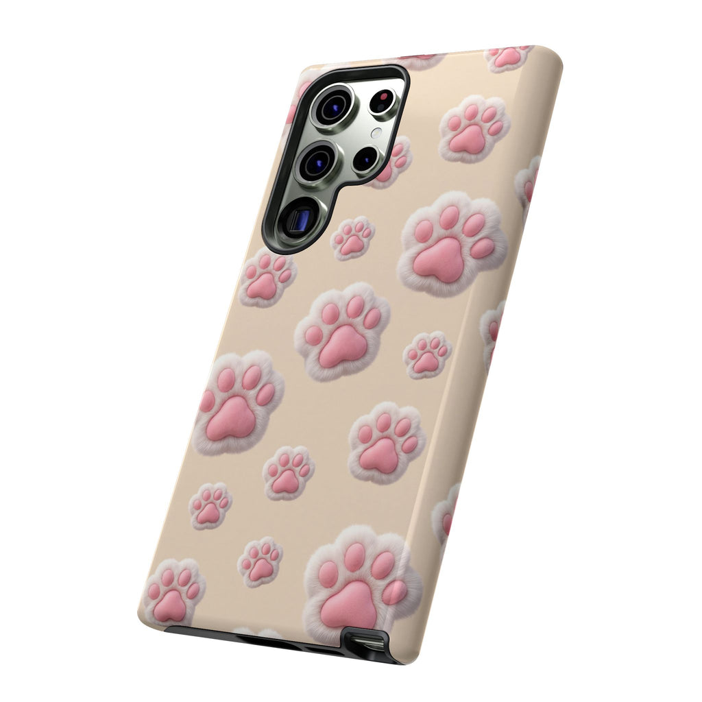 Golden Retriever Paw Print Phone Case | Cute Pink Paw Pattern for Dog Lovers | iPhone & Samsung