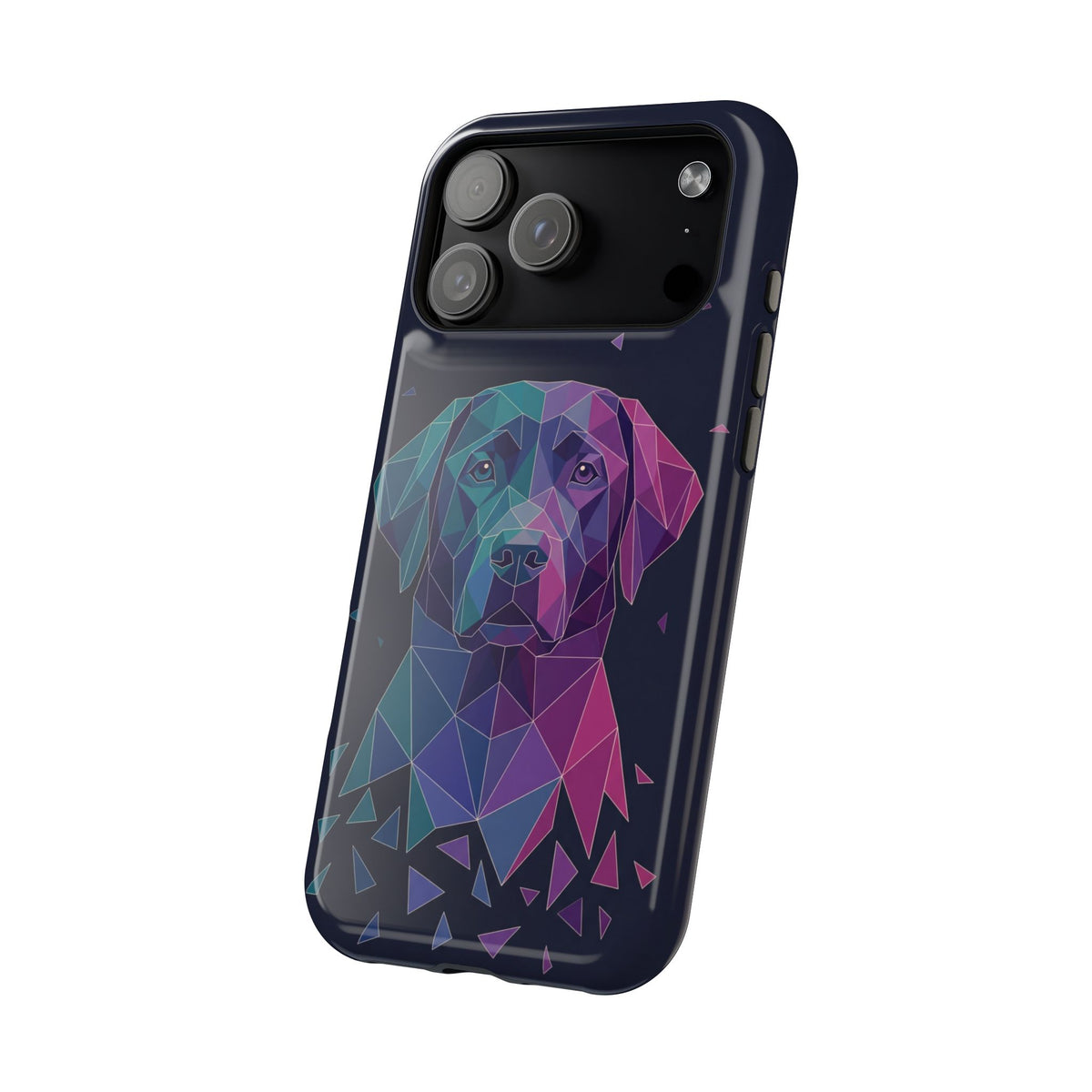 Geometric Labrador Phone Case — Tough Magnetic Case with Wireless Charging