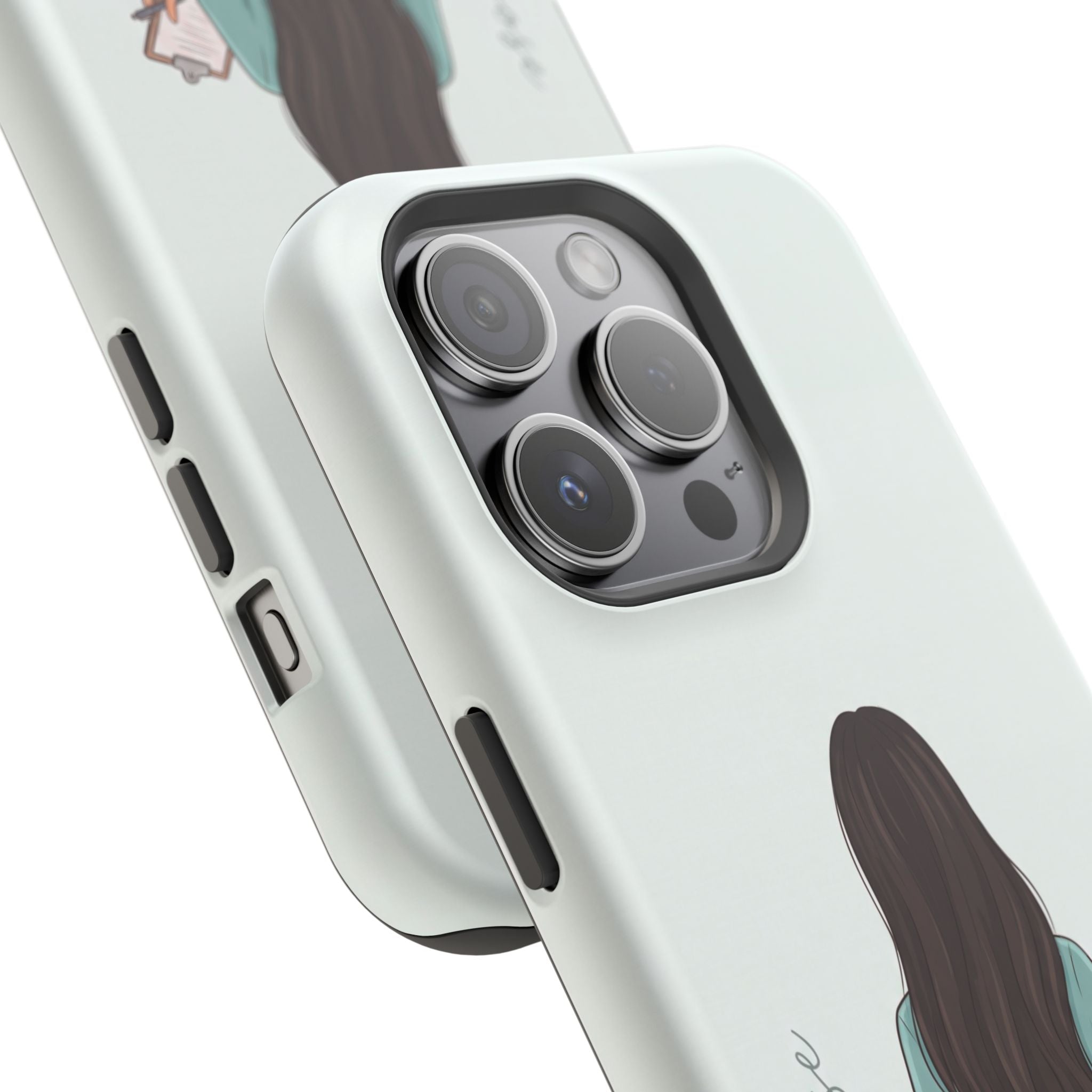 Nurse Illustration Phone Case — Impact-Resistant Wireless Charging Cover