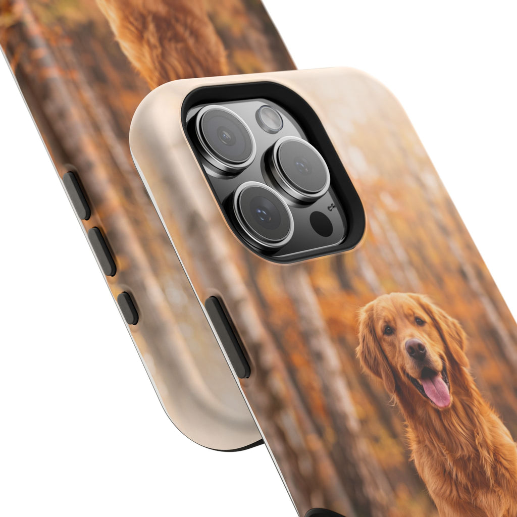 Autumn Golden Retriever Phone Case — Impact-Resistant Wireless Charging Cover
