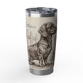 Royal Dachshund Stainless Tumbler — 20 oz Personalized Travel Mug with Cottage Garden Design