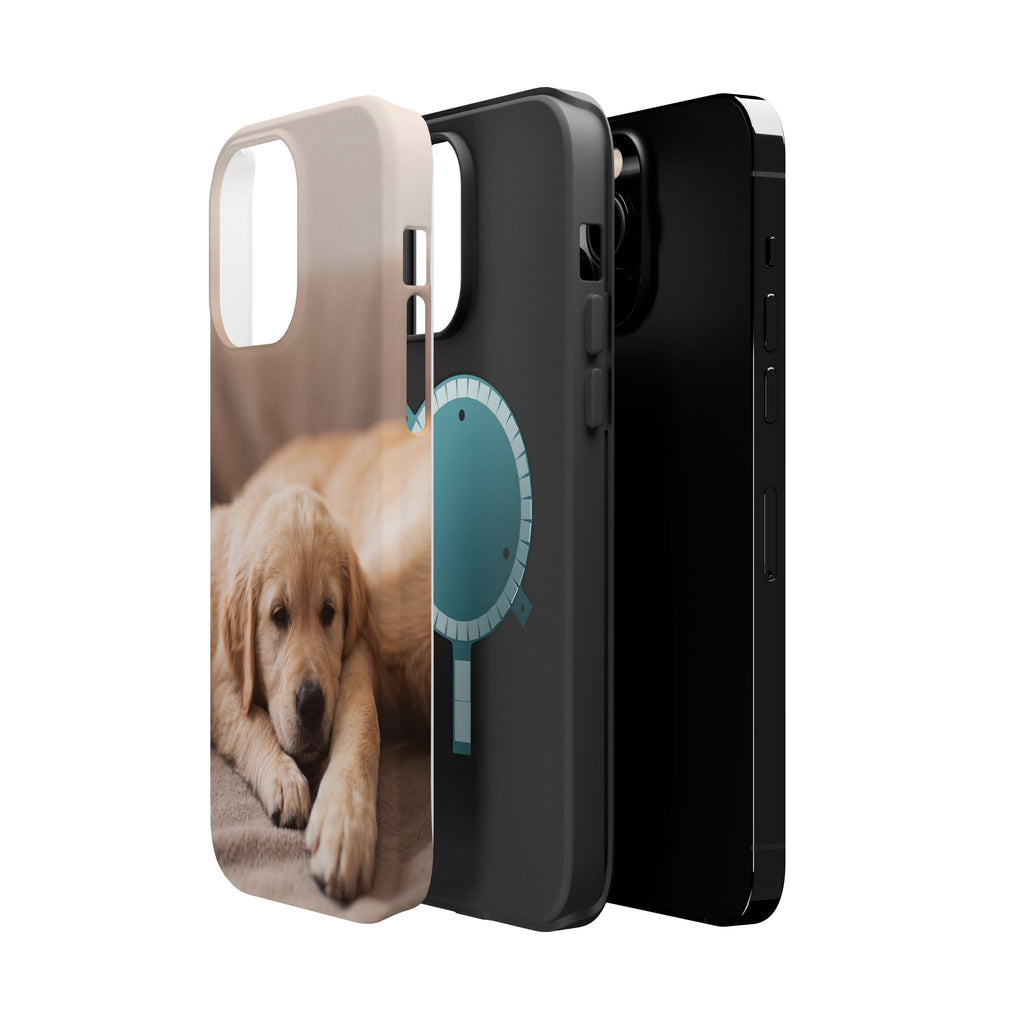 Golden Retriever Puppy Phone Case — Impact-Resistant Wireless Charging Cover