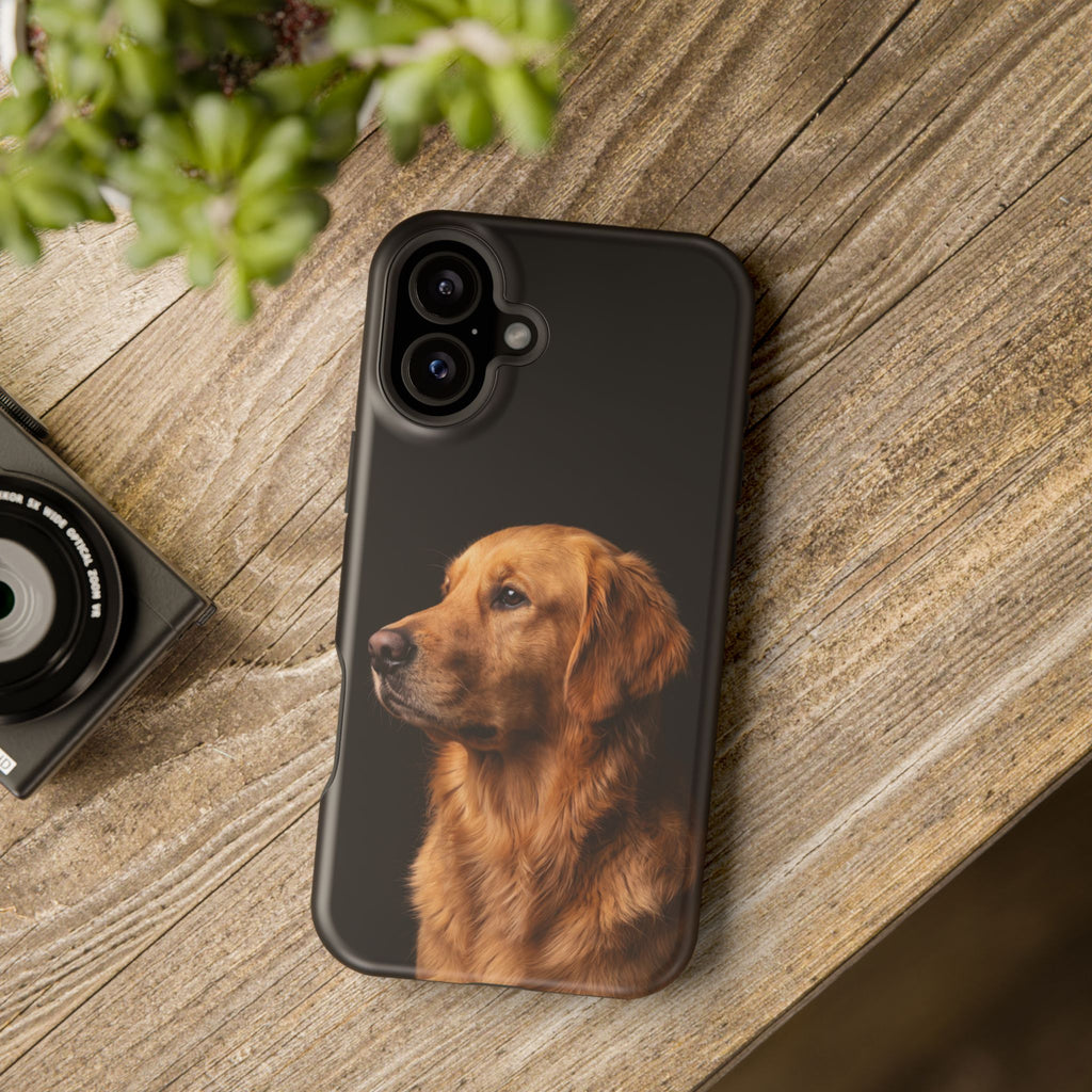 Golden Retriever Portrait Phone Case — Impact-Resistant Wireless Charging Cover