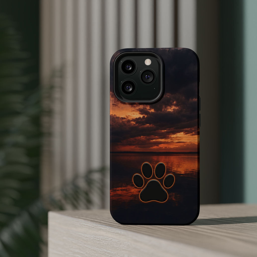 Paw Sunset Magnetic Impact-Resistant Phone Case for iPhone and Samsung Galaxy series