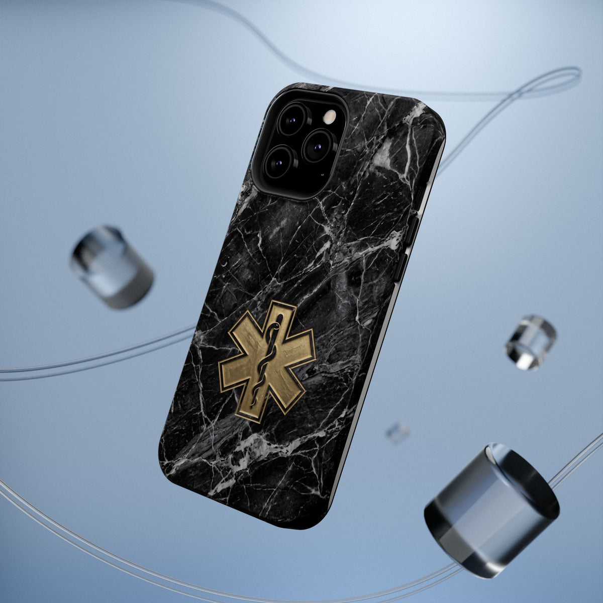 Paramedic/EMT Marble Phone Case — Magnetic Wireless Charging Cover