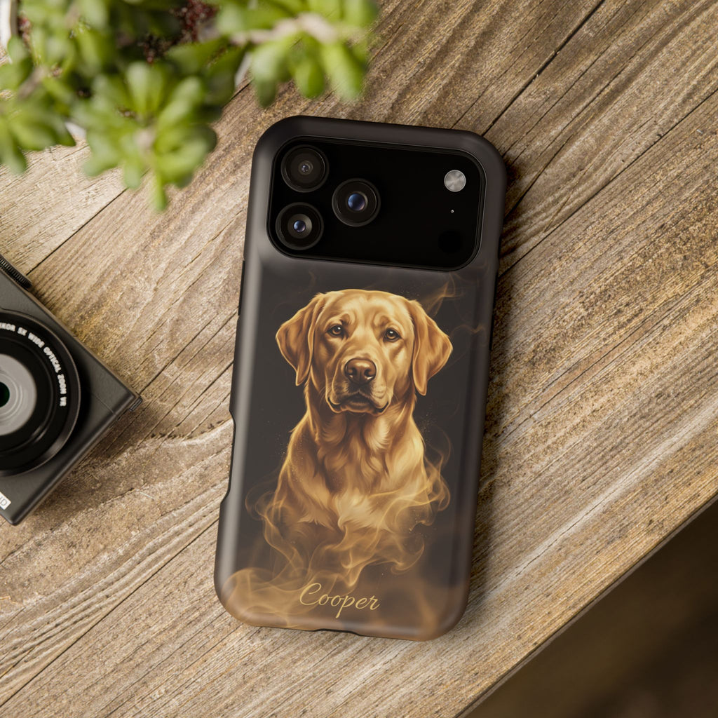 Personalized Gold Smoke Labrador Phone Case — Tough Magnetic Case with Wireless Charging