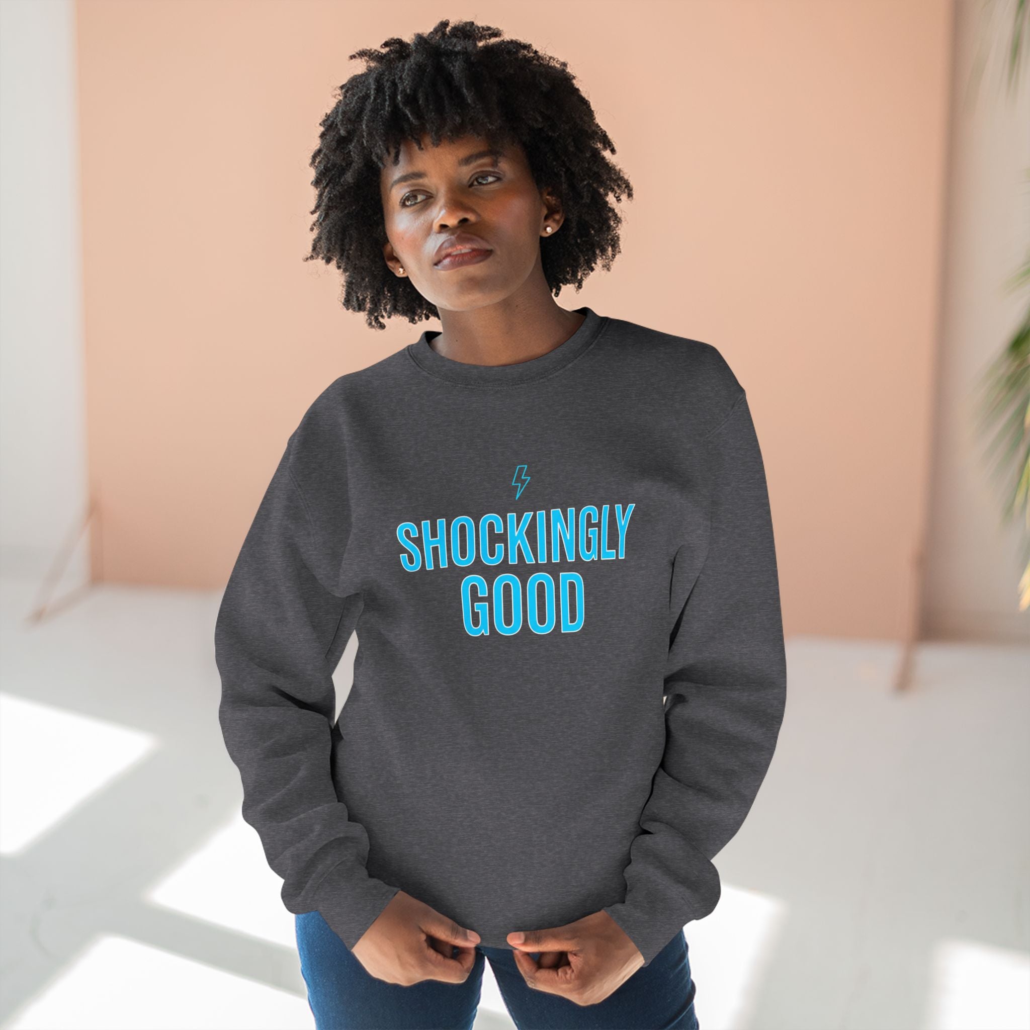 Shockingly Good Electrician Sweatshirt | Funny Electrician Gift Crewneck