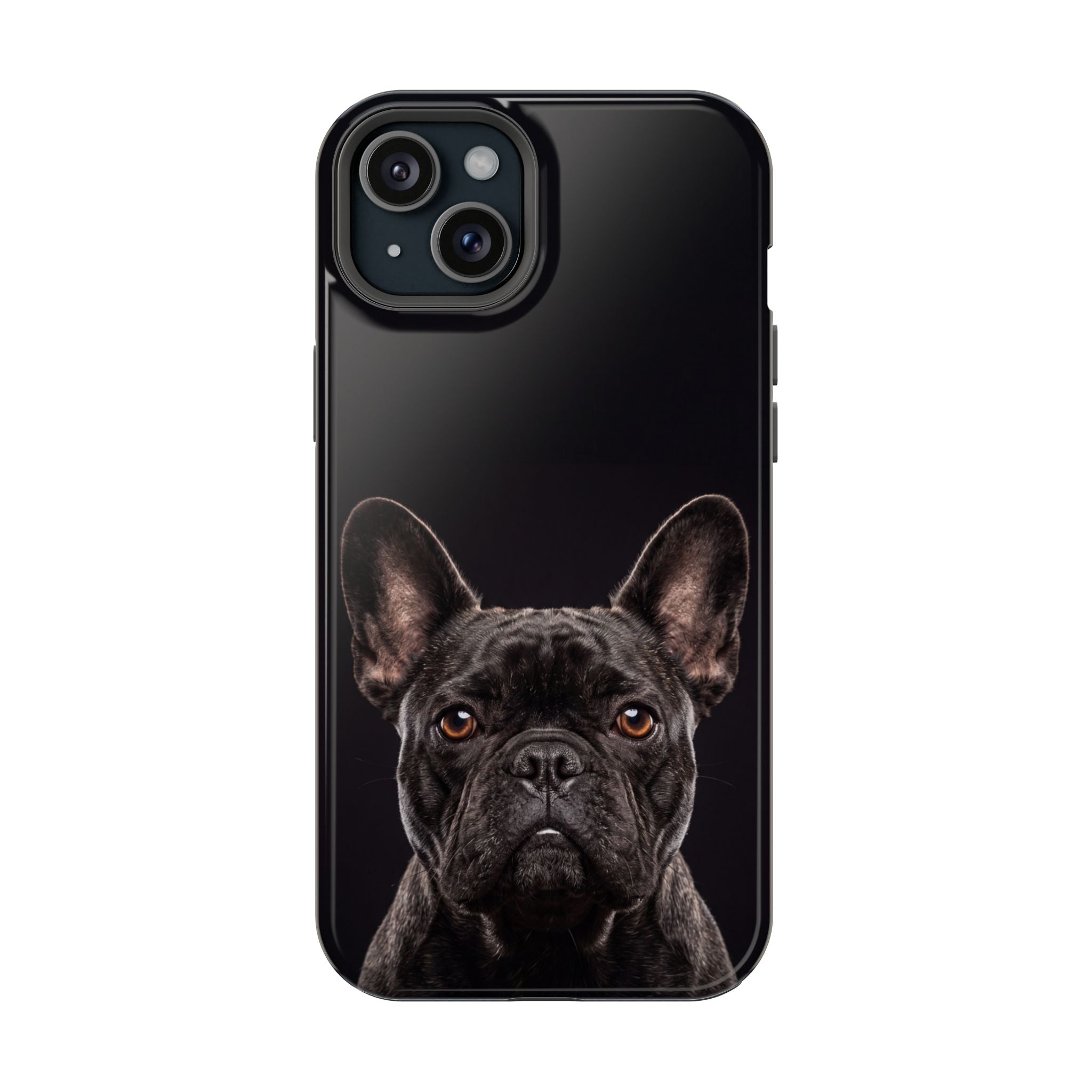 Black French Bulldog Phone Case — Impact-Resistant Wireless Charging Cover