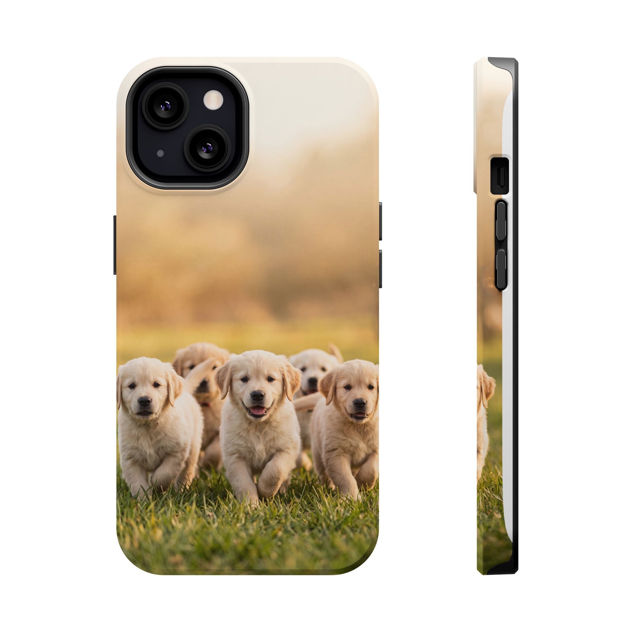 Golden Retriever Puppies Phone Case — Impact-Resistant Wireless Charging Cover