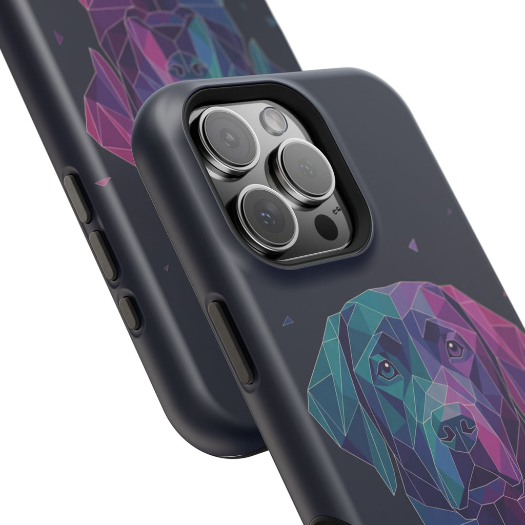 Geometric Labrador Phone Case — Tough Magnetic Case with Wireless Charging