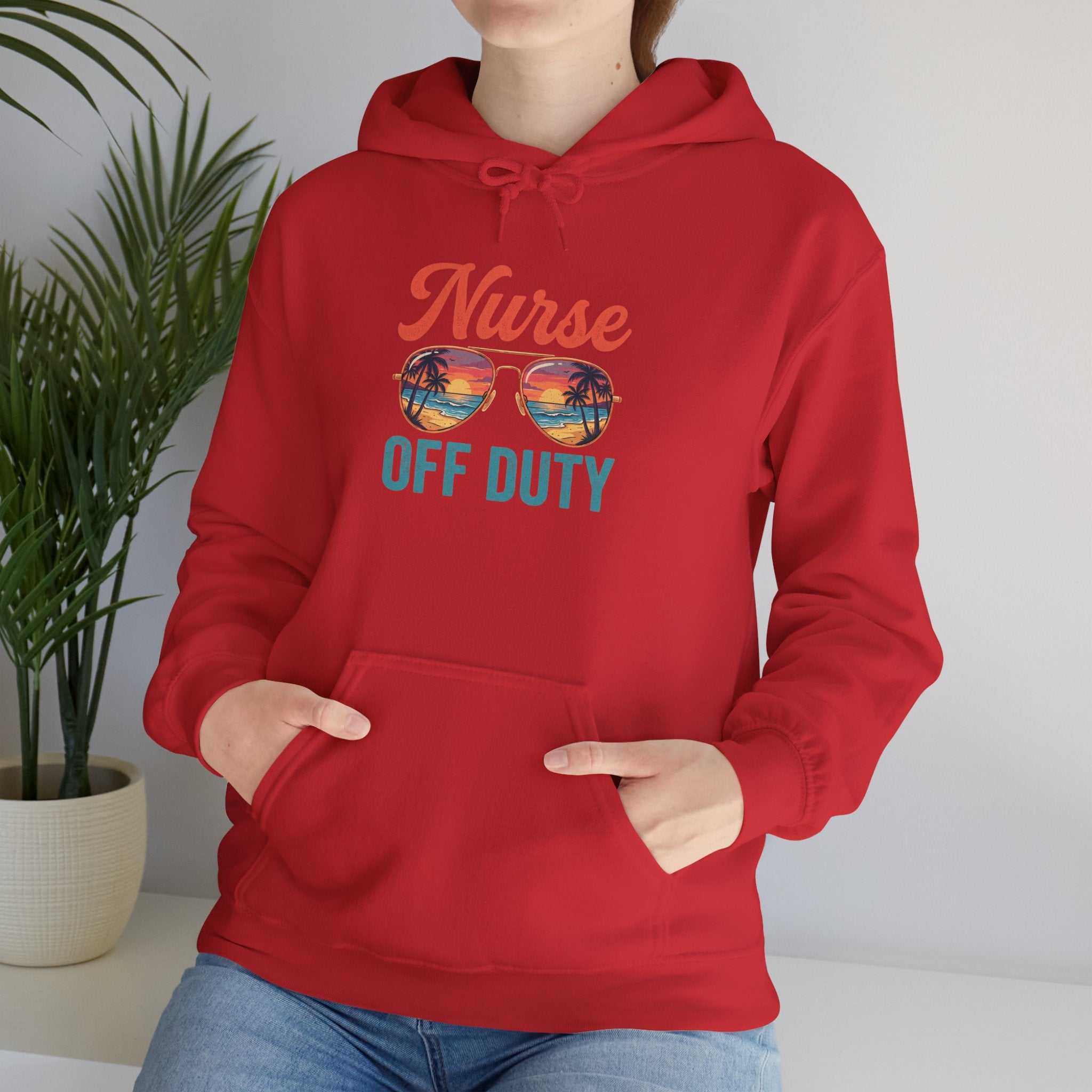 Nurse Off Duty Hoodie — Beach Vacation Nurse Graphic Pullover