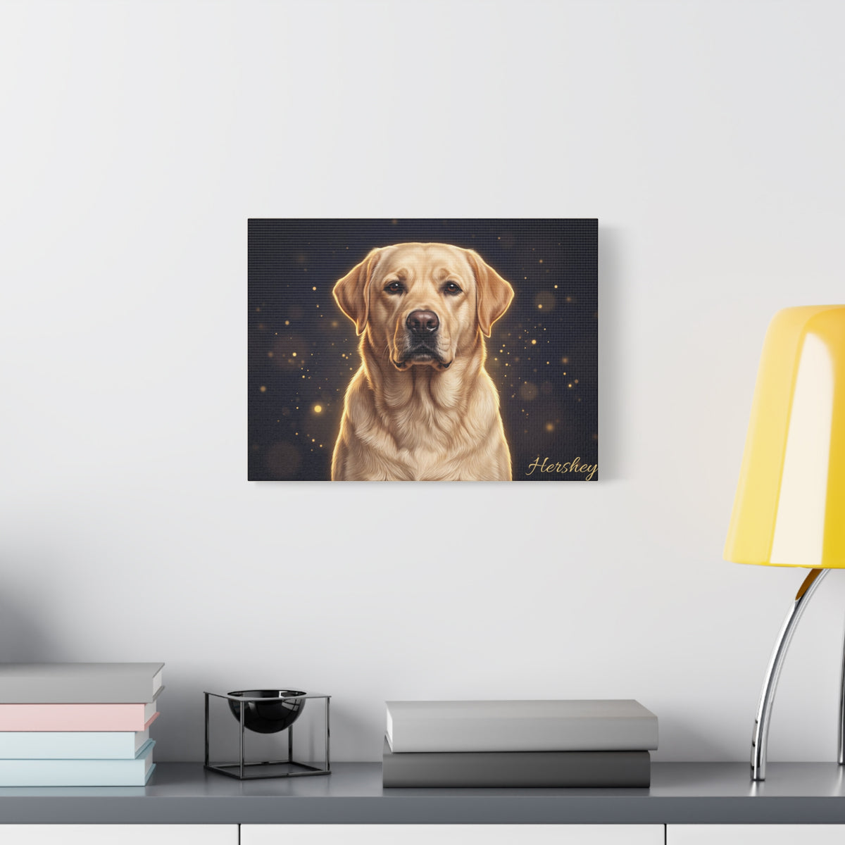 Yellow Labrador Personalized Canvas | Starlight Sparkle Wall Art