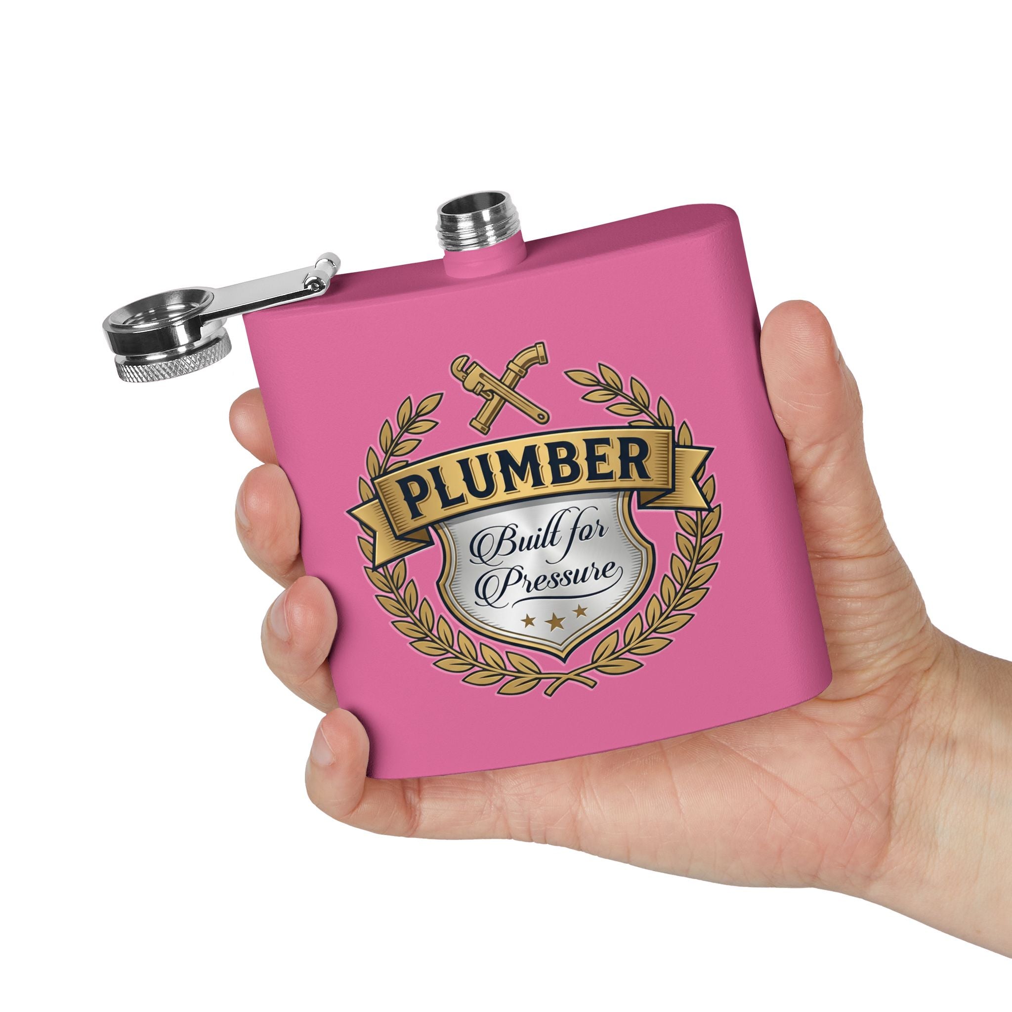 Flask — "Built for Pressure" 6oz Stainless Steel Hip Flask