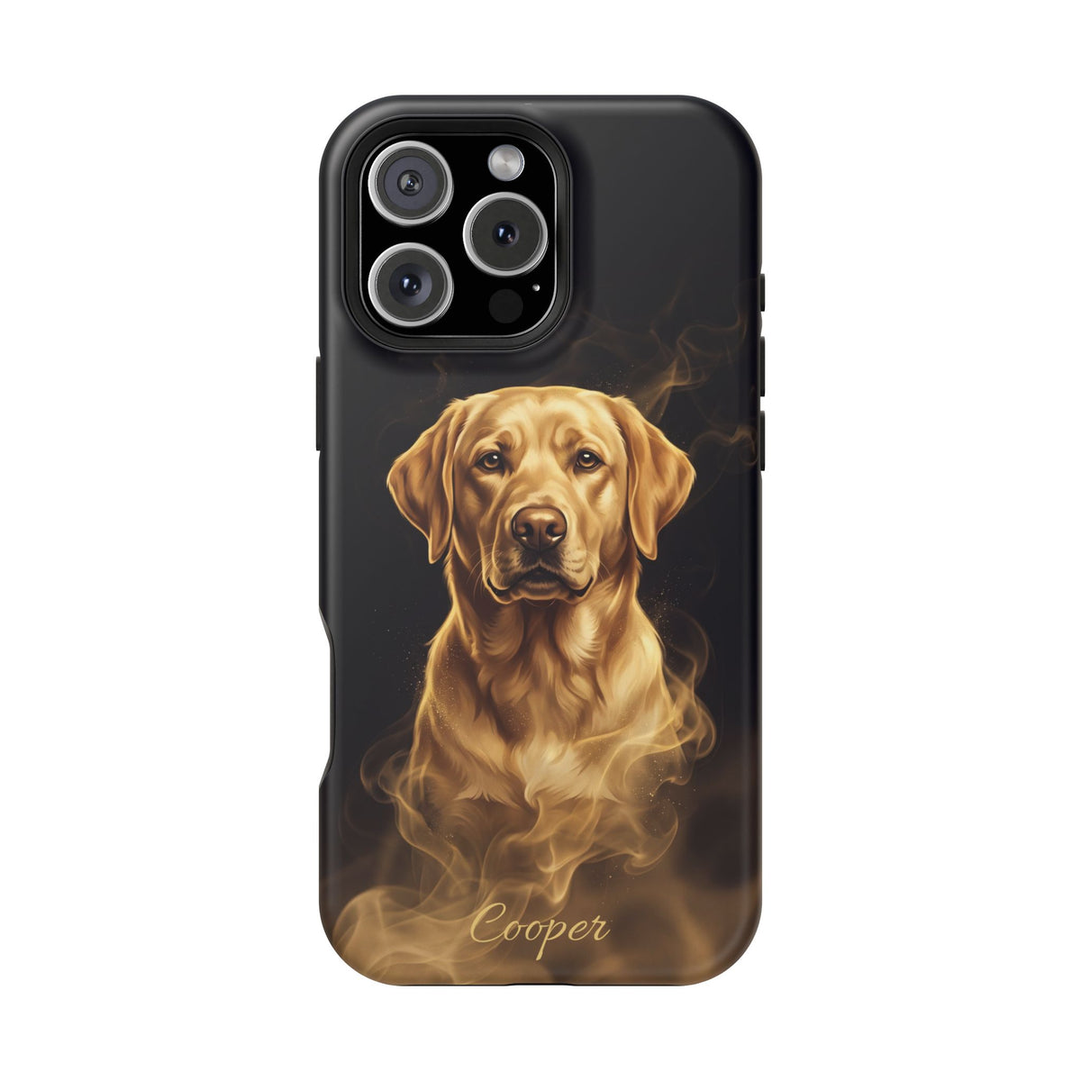 Personalized Gold Smoke Labrador Phone Case — Tough Magnetic Case with Wireless Charging