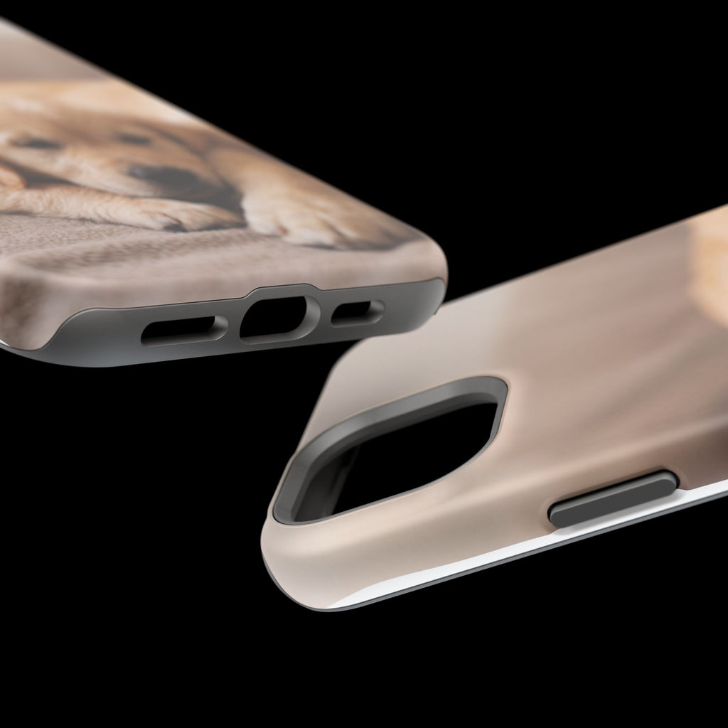 Golden Retriever Puppy Phone Case — Impact-Resistant Wireless Charging Cover