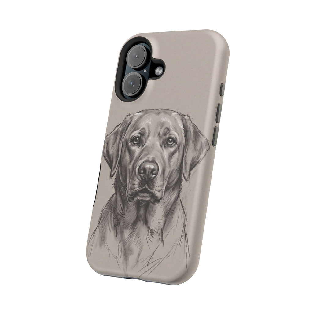 Charcoal Sketch Labrador Phone Case — Tough Magnetic Case with Wireless Charging