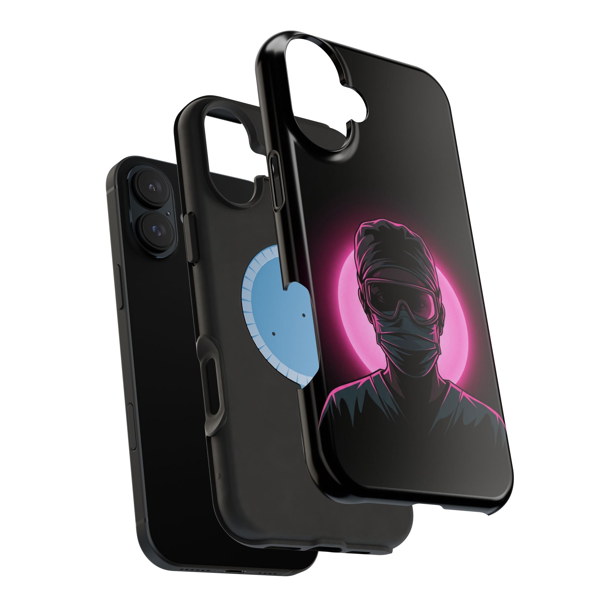 Nurse Portrait Phone Case — Navy Wireless Charging Cover