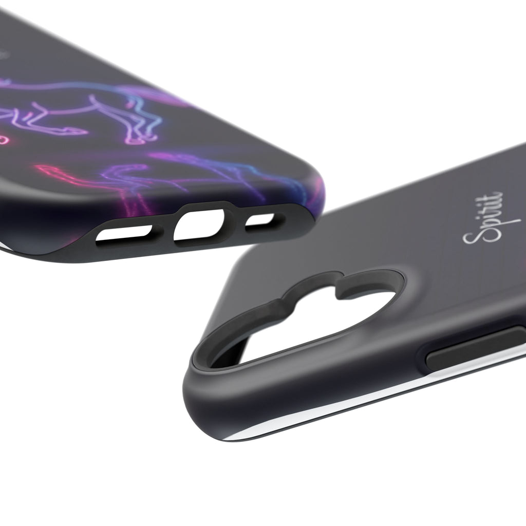Personalized Neon Glow Horse Phone Case — Tough Magnetic Case with Wireless Charging