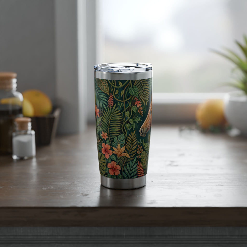 Horse Tumbler | Enchanted Jungle Art — 20 oz Stainless Travel Mug