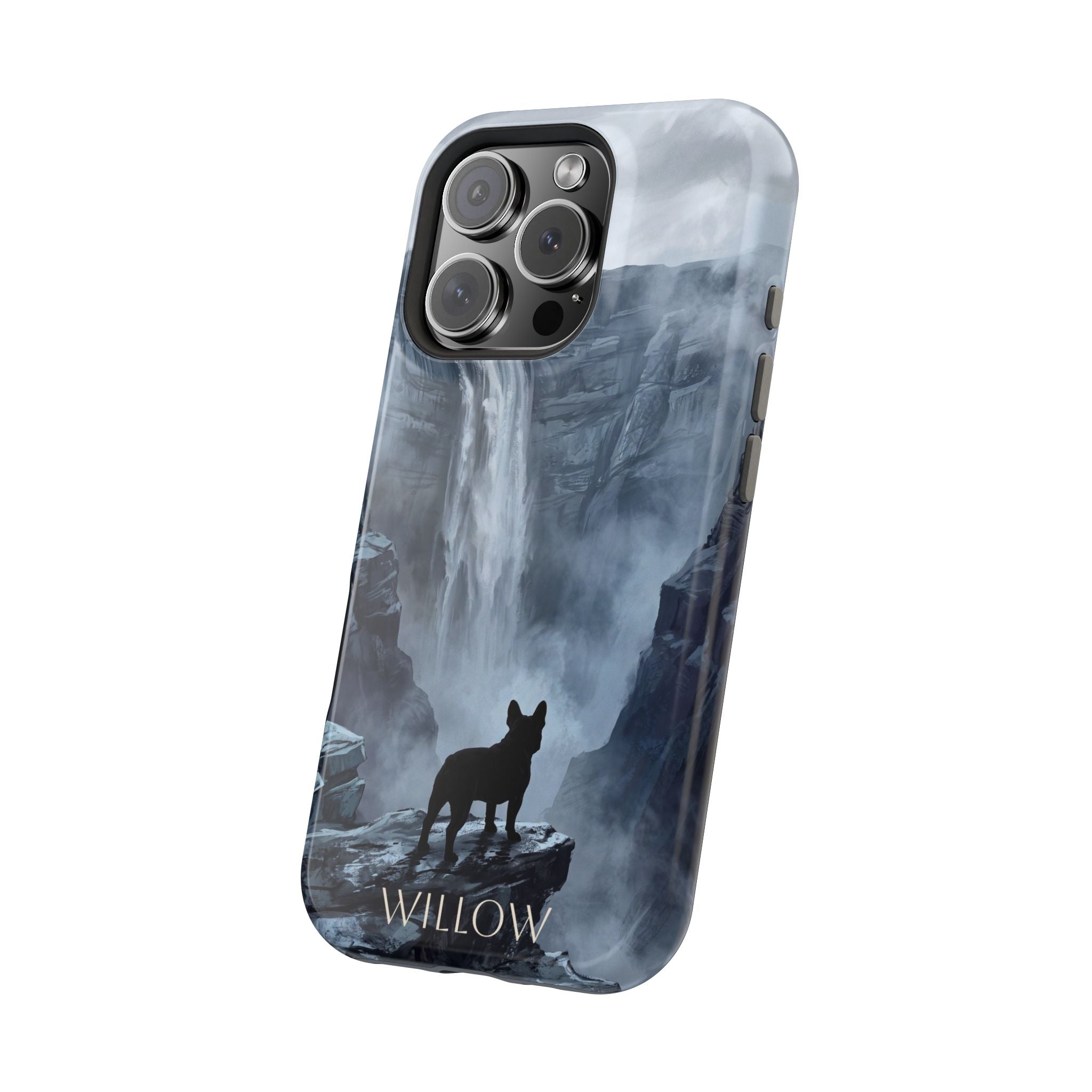 Personalized French Bulldog Misty Waterfall Phone Case — Wireless Charging Cover