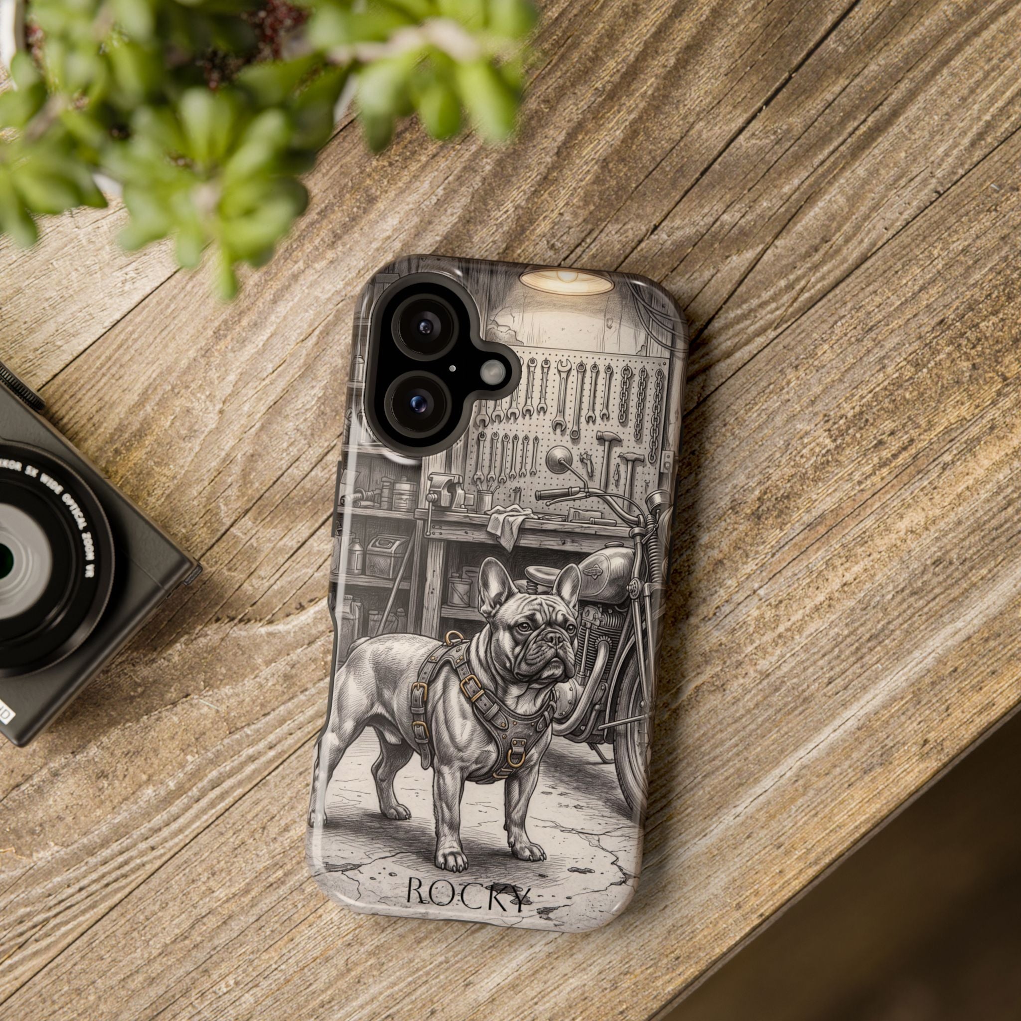 Personalized French Bulldog Vintage Street Phone Case — Wireless Charging Cover