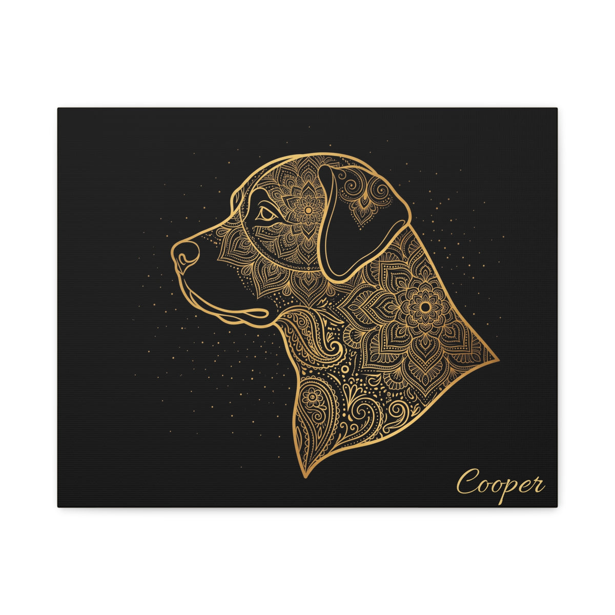 Labrador Personalized Canvas | Gold Mandala Line Art Wall Art