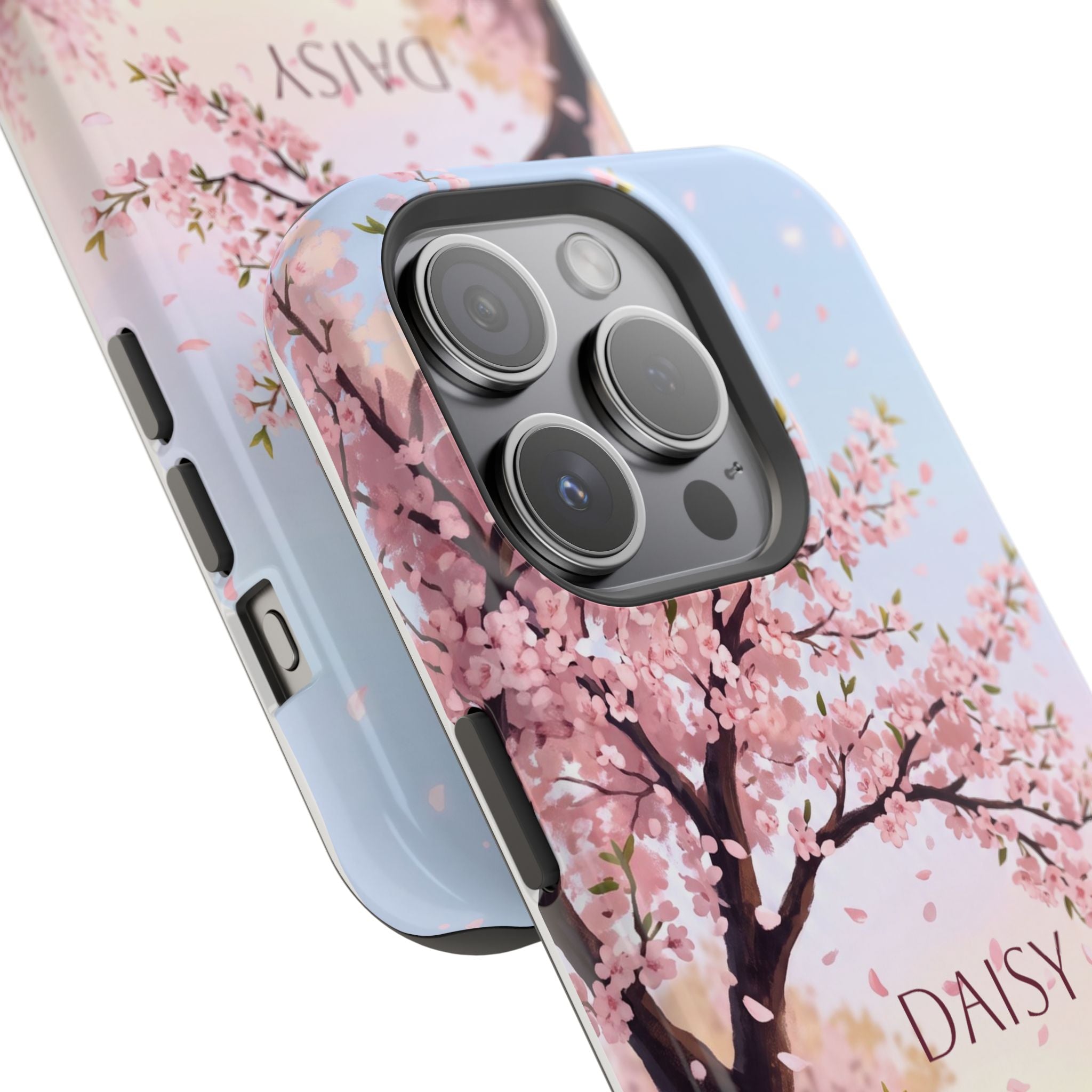 Personalized Dachshund Cherry Blossom Phone Case — Wireless Charging Cover