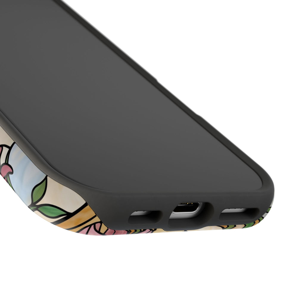 Floral Stained Glass Labrador Phone Case — Tough Magnetic Case with Wireless Charging