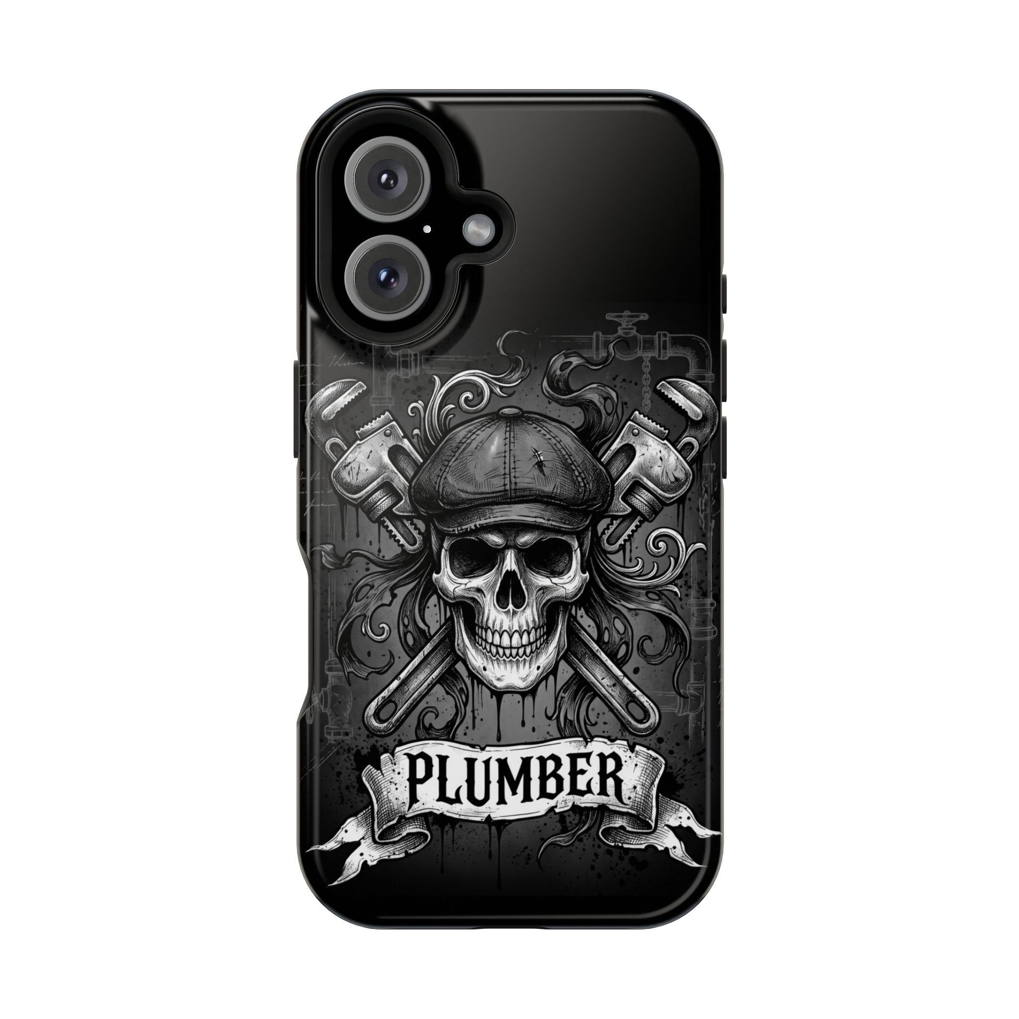 Skull & Wrenches Plumber Phone Case — Wireless Charging Cover