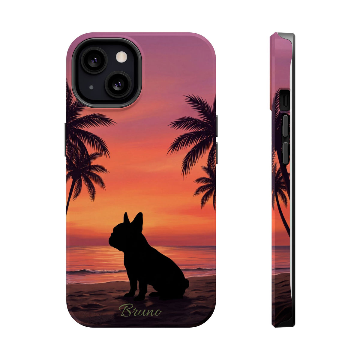 Personalized French Bulldog Tropical Beach Phone Case — Wireless Charging Cover