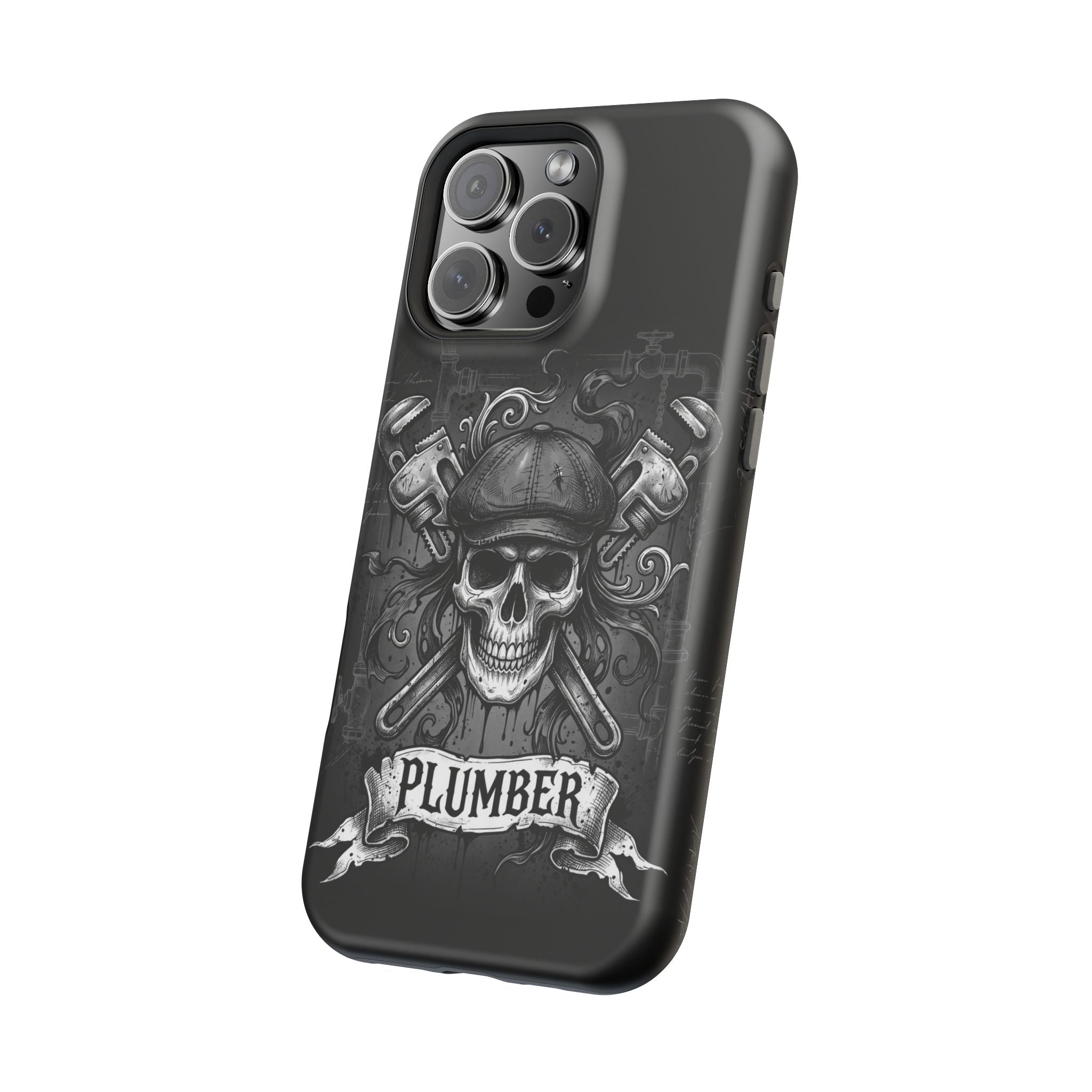 Skull & Wrenches Plumber Phone Case — Wireless Charging Cover