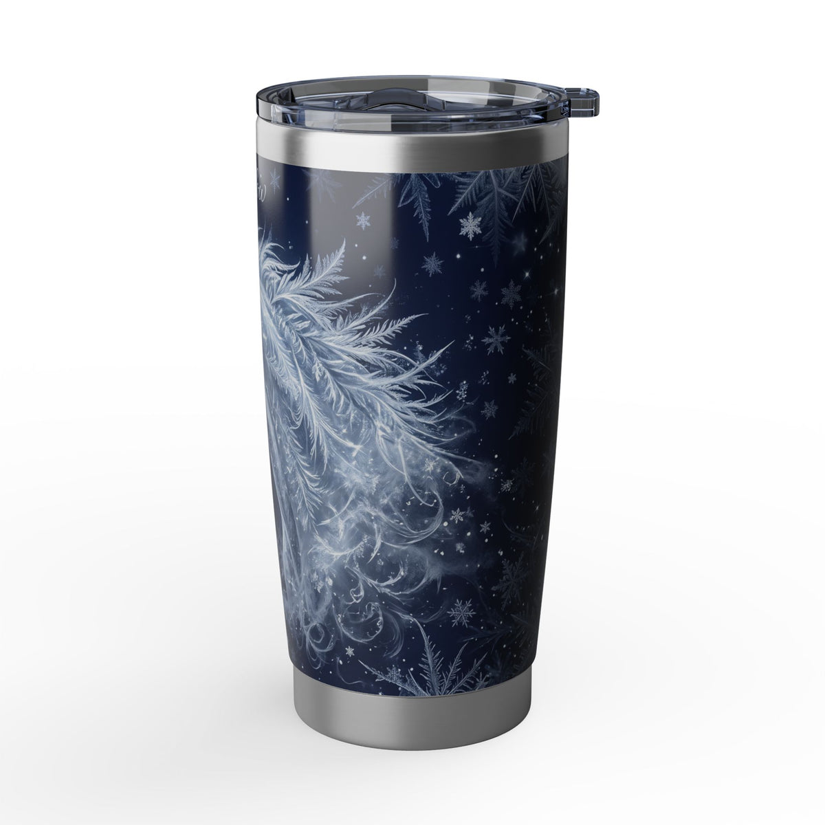 Horse Personalized Tumbler | Winter Frost Art — 20 oz Stainless Travel Mug