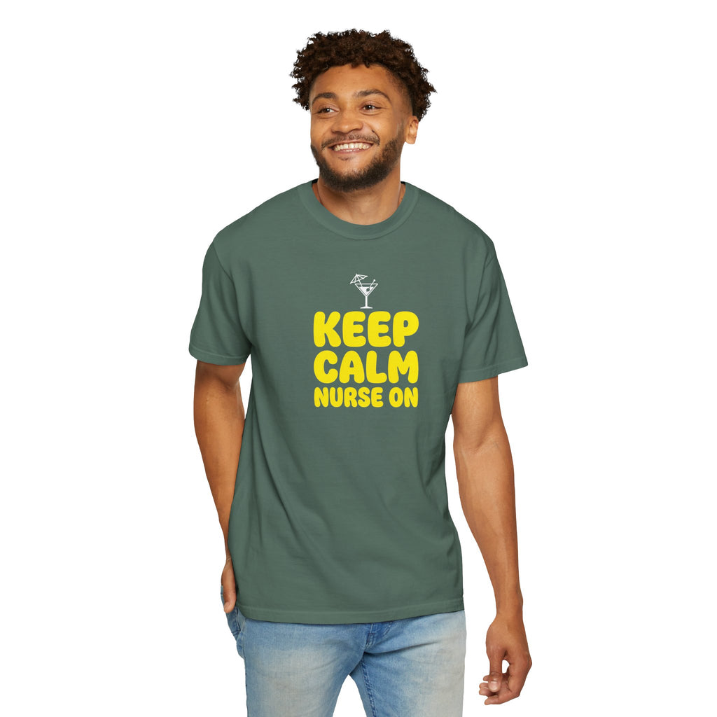 Nurse T-Shirt - "Keep Calm Nurse On" Funny Nursing Quote Unisex Tee, Nurse Appreciation Gift