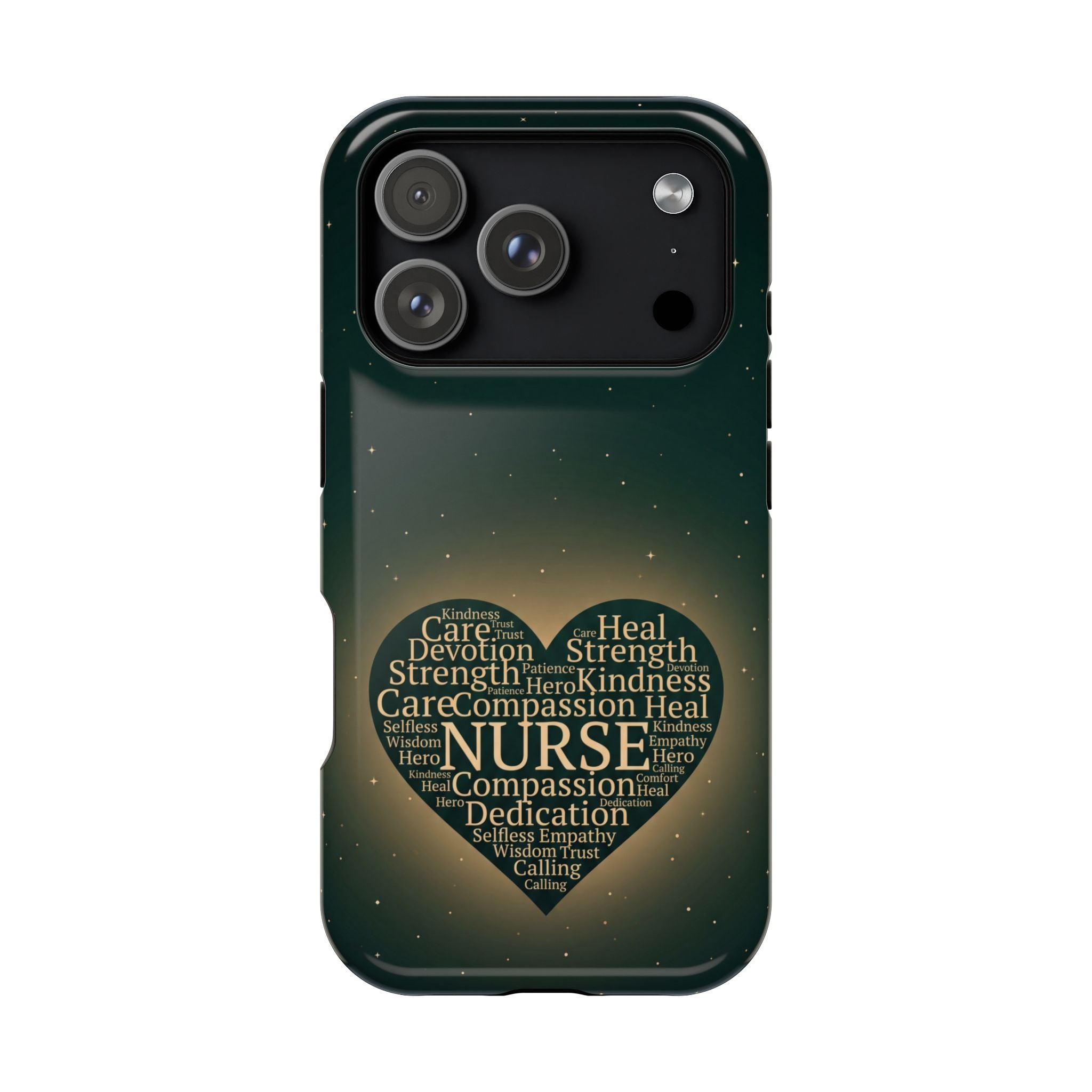 Nurse Heart Word and Art Phone Case — Impact-Resistant Wireless Charging Cover
