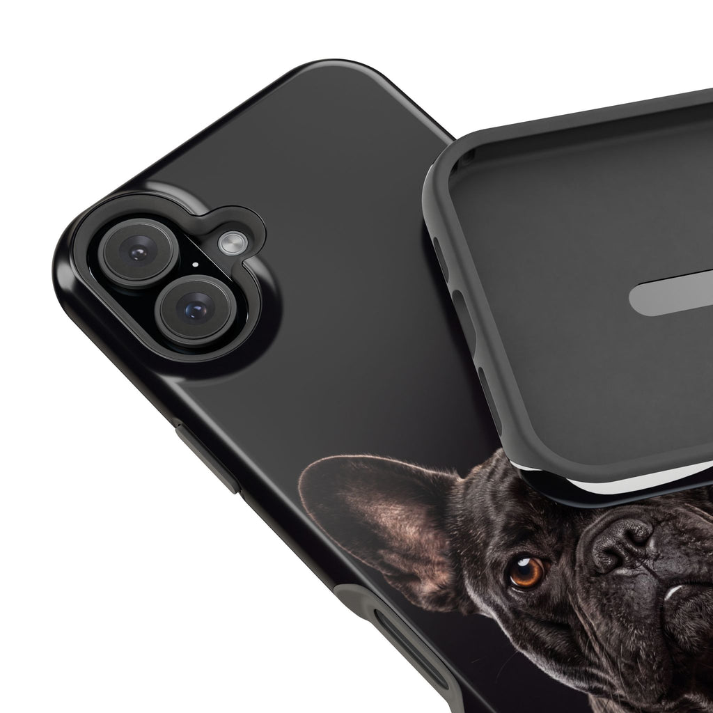 Black French Bulldog Phone Case — Impact-Resistant Wireless Charging Cover