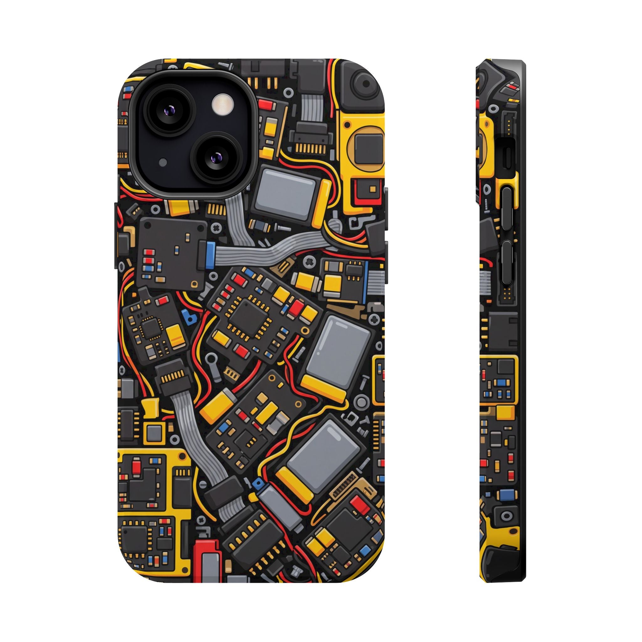 Voltage Board Phone Case — Yellow Circuit Wireless Charging Cover