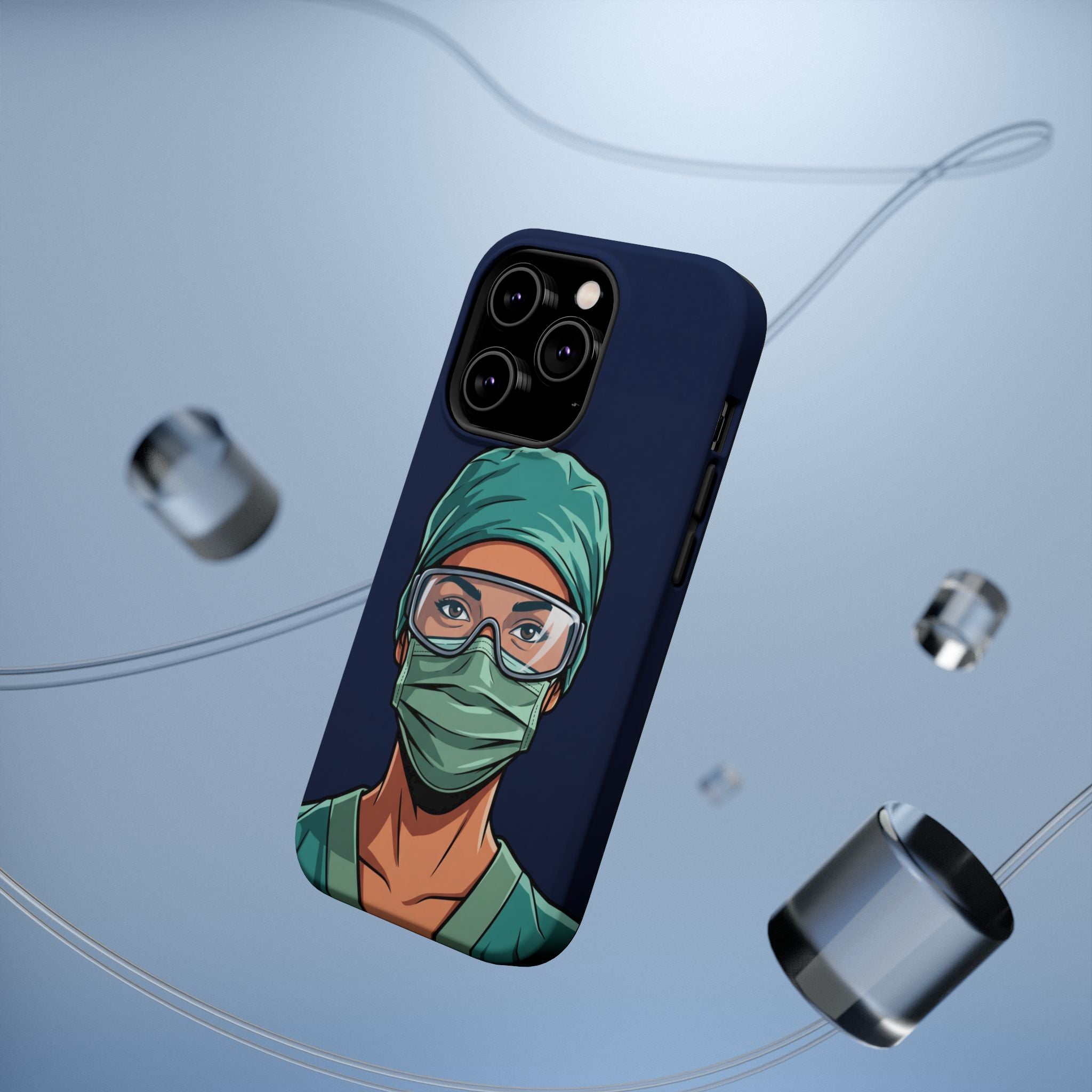 Bold Nurse Portrait Phone Case — Magnetic Wireless Charging Cover