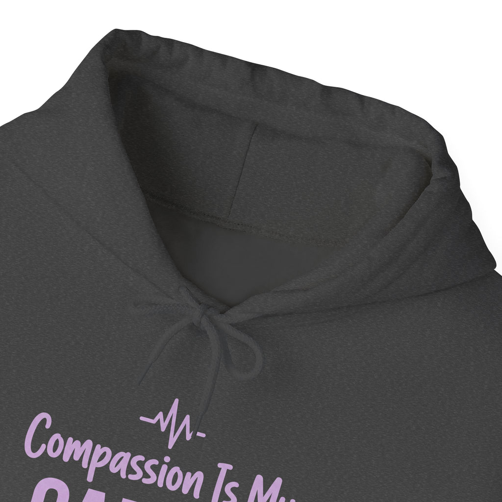 Compassion Is My Cardio Hoodie — Nurse/Healthcare Worker Graphic Pullover