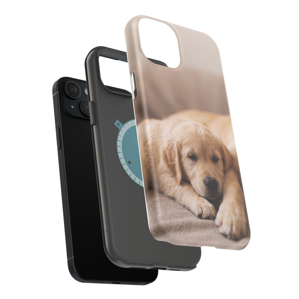 Golden Retriever Puppy Phone Case — Impact-Resistant Wireless Charging Cover