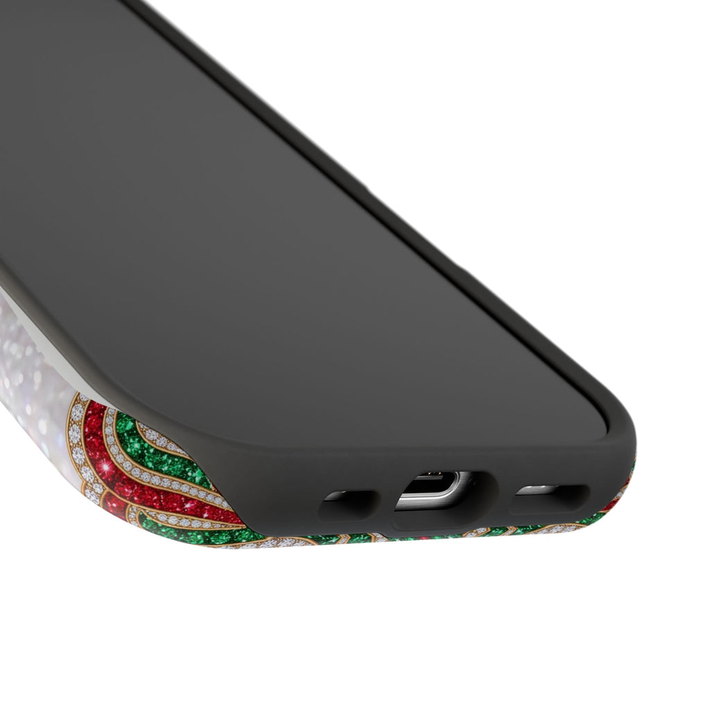 Jeweled Apple Medallion Personalized Teacher Phone Case — Wireless Charging Cover